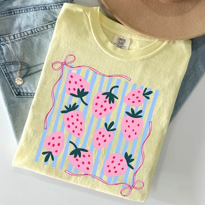 Strawberry Coquette Bow T-shirt