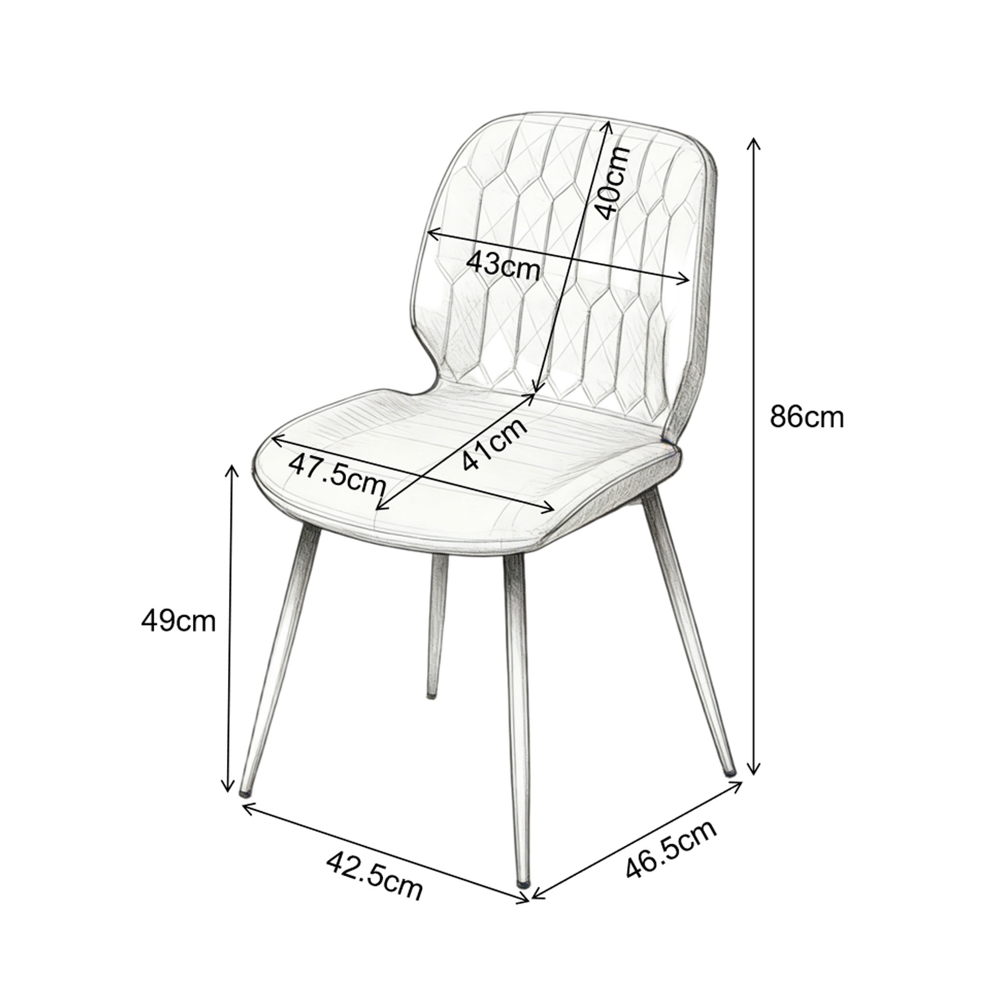 LYKKVØ Design-Polsterstuhl Set (4 Stück) – Ergonomischer Komfort in edlem Chenille