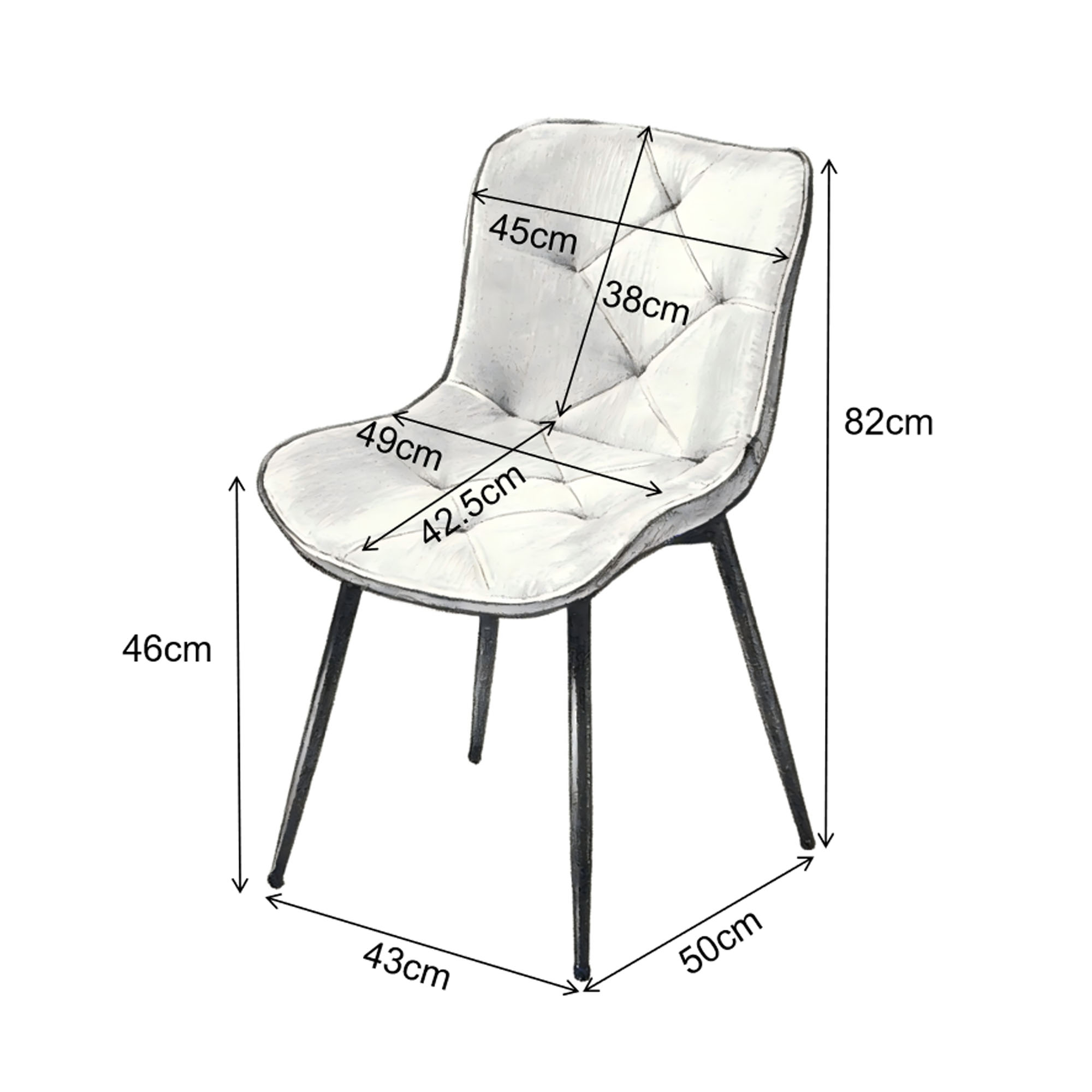 4er-Set Design-Esszimmerstühle LYKKVØ – Elegante Rautensteppung & Ergonomischer Komfort in Khaki