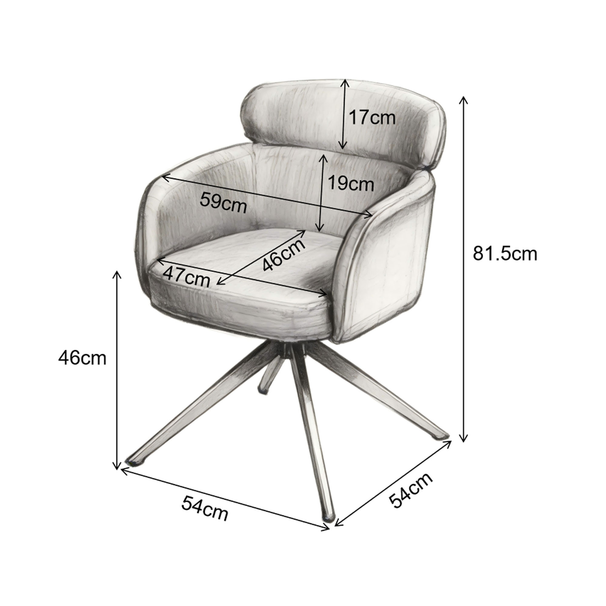 Drehstuhl Ergonomischer Chenille-Schalenstuhl mit Armlehnen