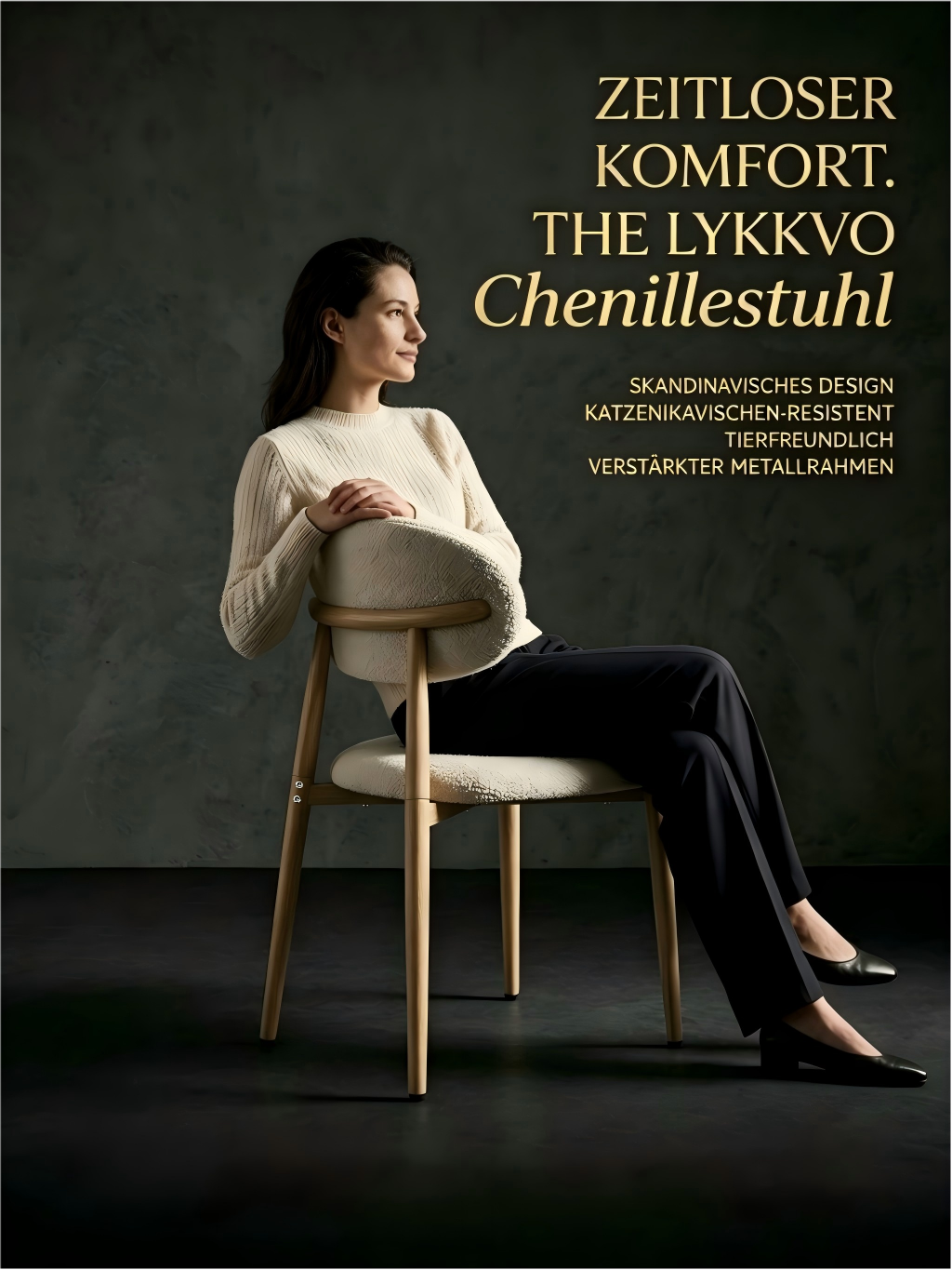 LYKKVØ „Milo“ Polsterstuhl aus der „Amara“ Kollektion — Ergonomischer Design-Esszimmerstuhl
