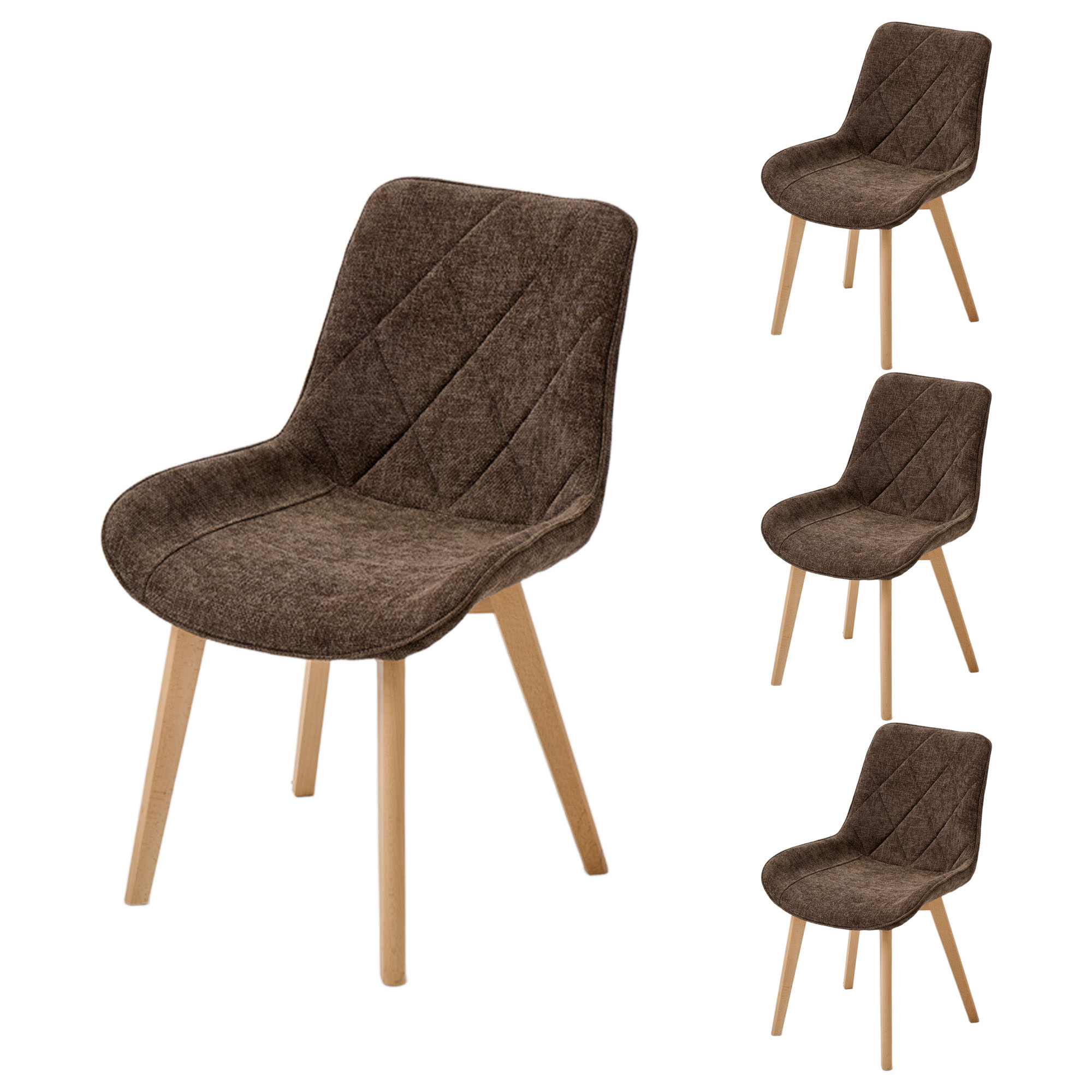 LYKKVØ „Lars“ Polsterstuhl — Skandinavischer Designstuhl mit massivem Buchenholz-Gestell