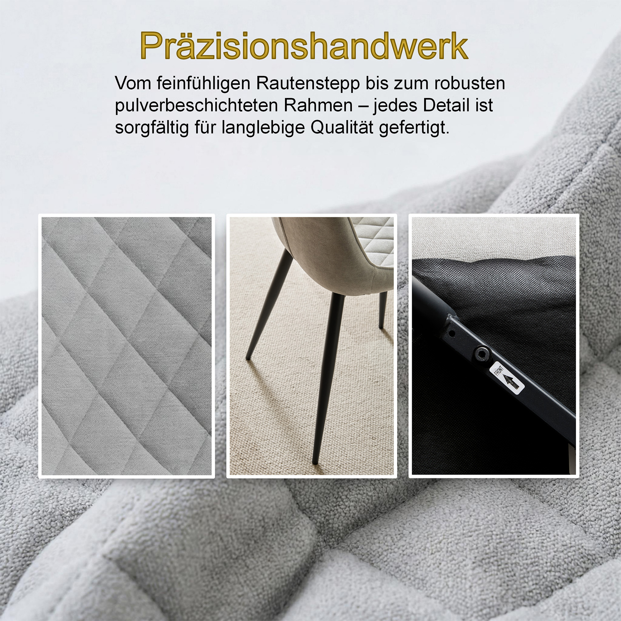 Design-Esszimmerstühle 4er Set – Chenille-Bezug & Ergonomisches Design
