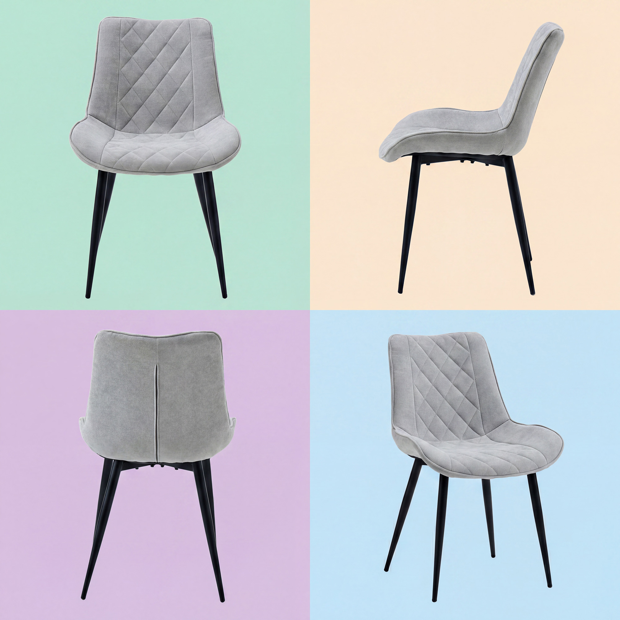 Design-Esszimmerstühle 4er Set – Chenille-Bezug & Ergonomisches Design