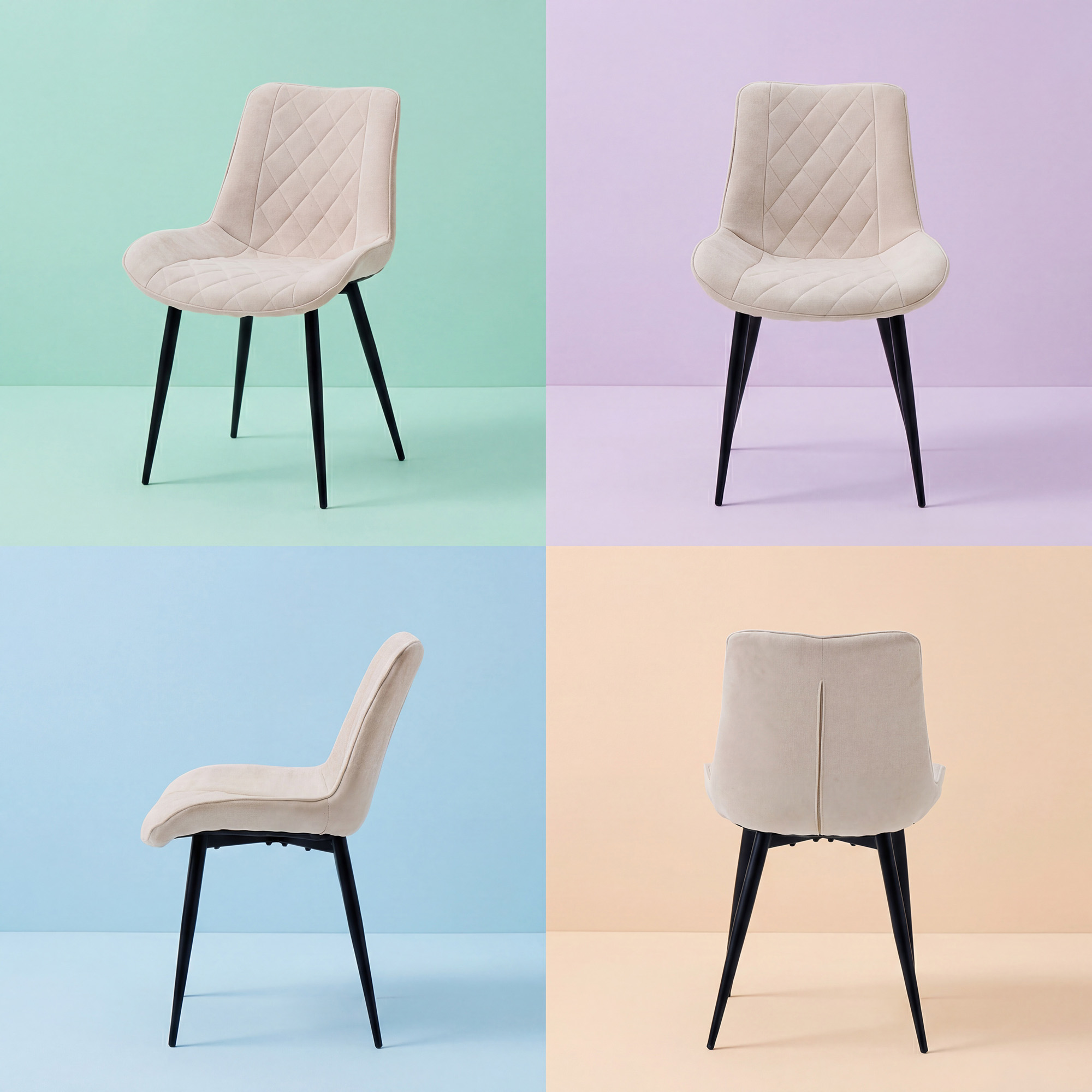 Design-Esszimmerstühle 4er Set – Chenille-Bezug & Ergonomisches Design