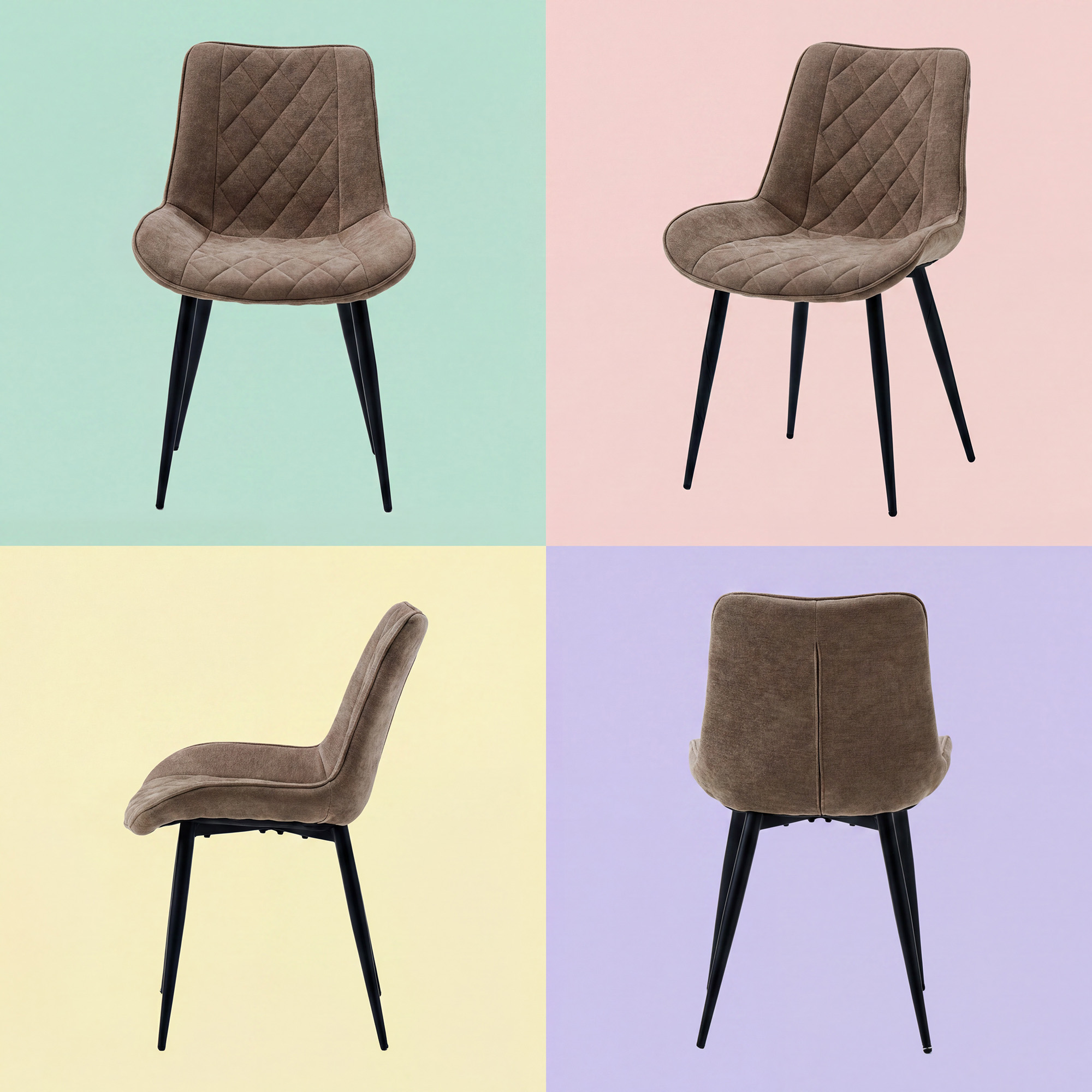 Design-Esszimmerstühle 4er Set – Chenille-Bezug & Ergonomisches Design