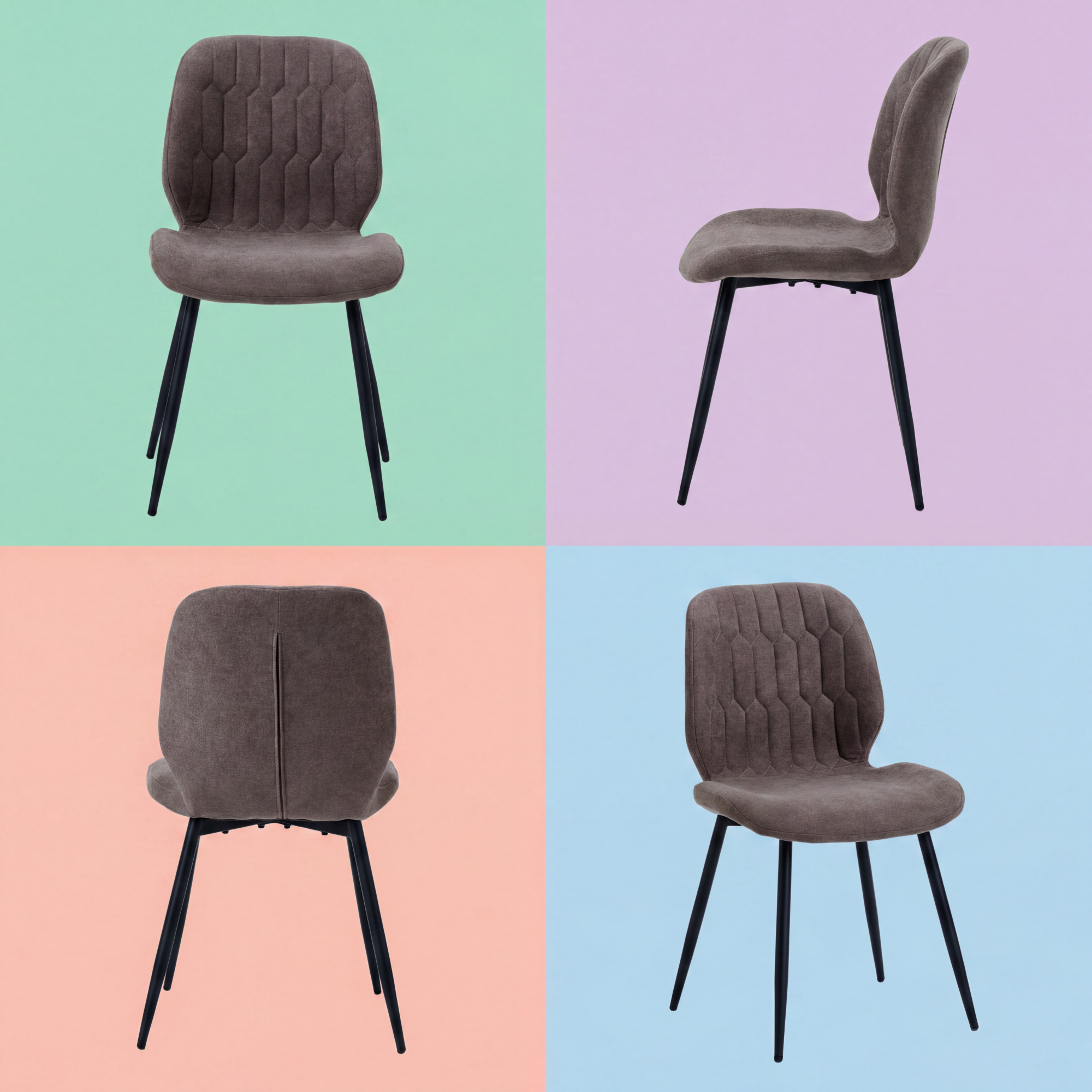 LYKKVØ Design-Polsterstuhl Set (4 Stück) – Ergonomischer Komfort in edlem Chenille