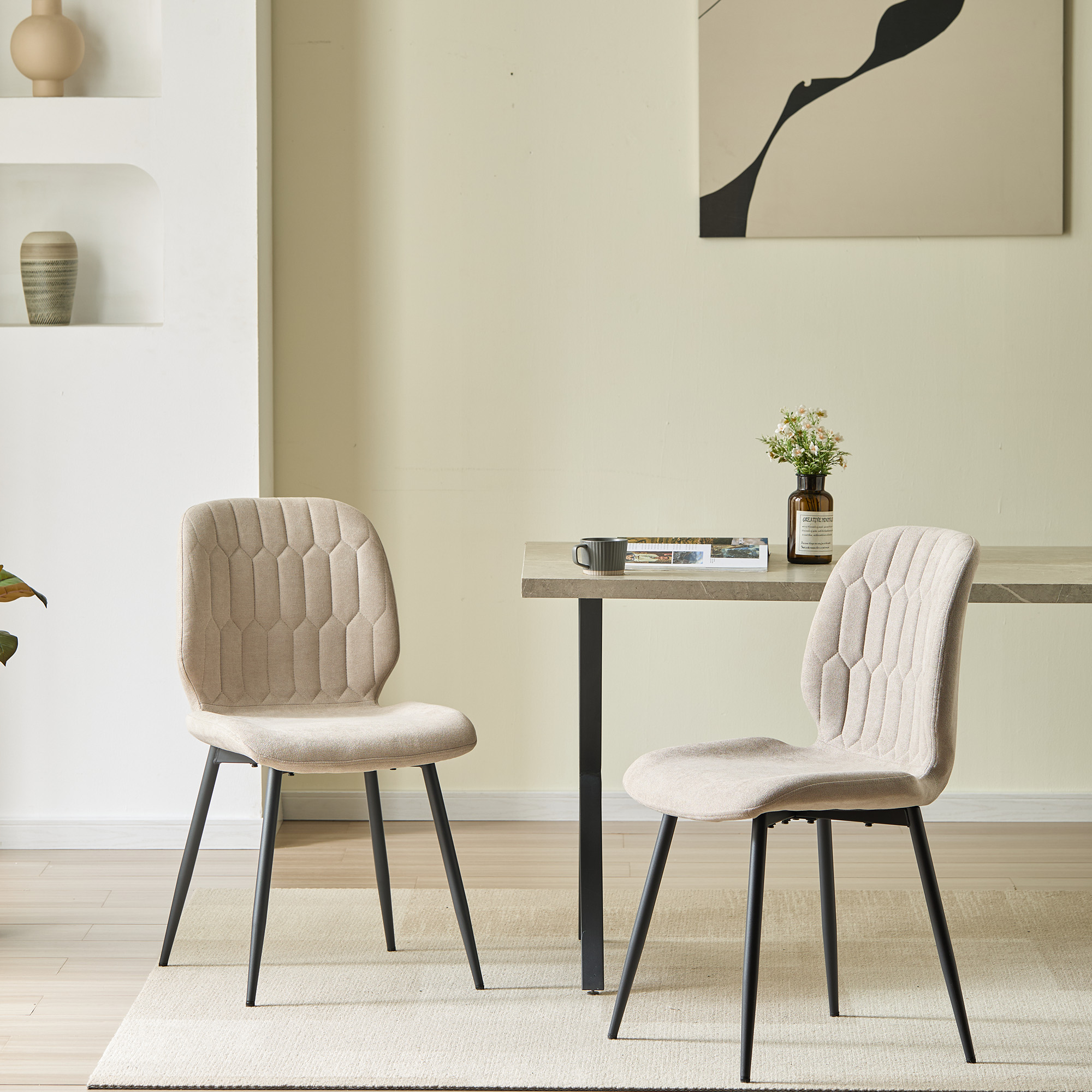 LYKKVØ Design-Polsterstuhl Set (4 Stück) – Ergonomischer Komfort in edlem Chenille