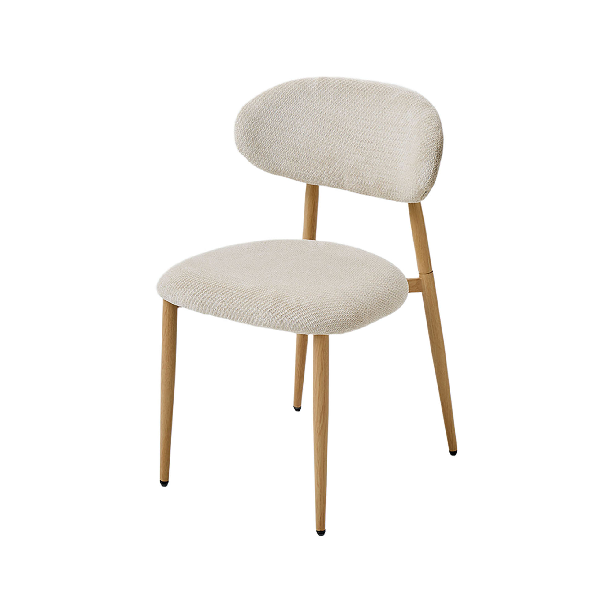 LYKKVØ Design-Polsterstuhl Set (2 Stück) – Ergonomischer Komfort in Beige mit Walnuss-Optik