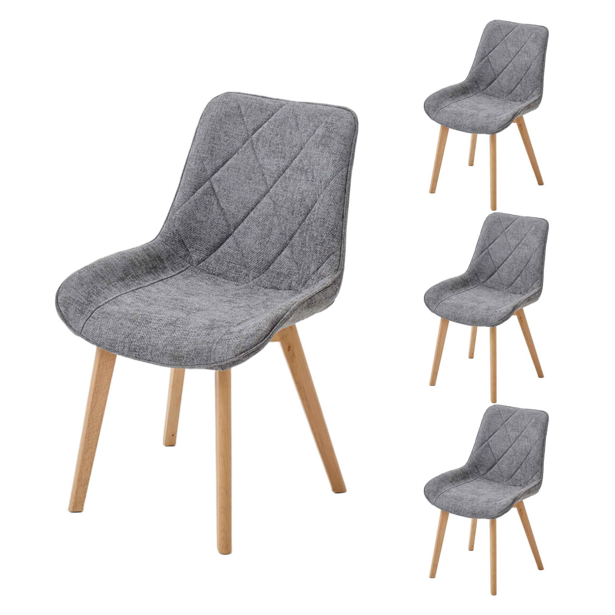 LYKKVØ „Lars“ Polsterstuhl — Skandinavischer Designstuhl mit massivem Buchenholz-Gestell