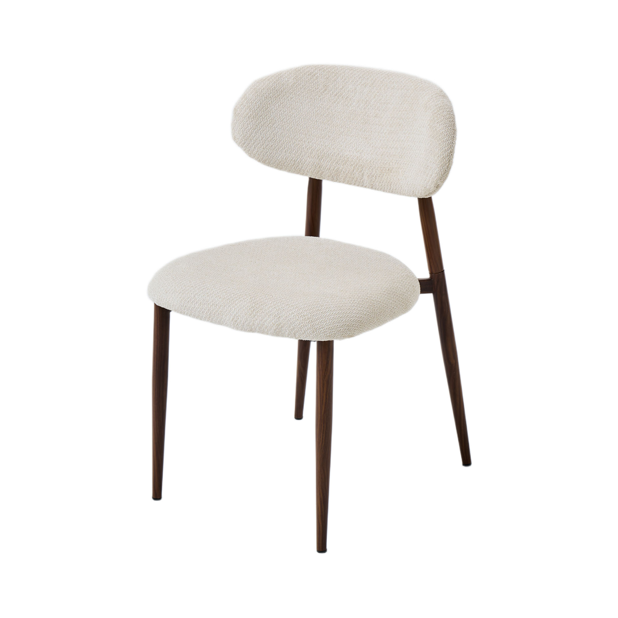 LYKKVØ Design-Polsterstuhl Set (2 Stück) – Ergonomischer Komfort in Beige mit Walnuss-Optik