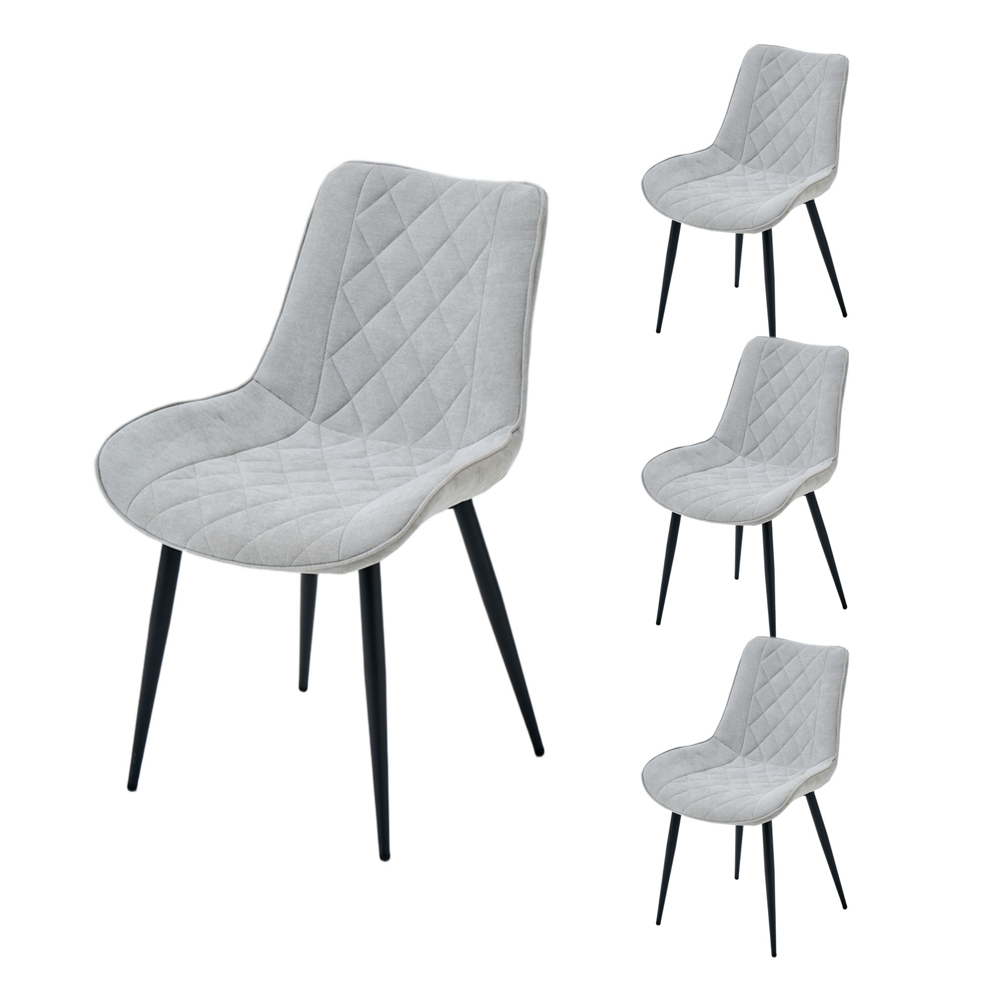 Design-Esszimmerstühle 4er Set – Chenille-Bezug & Ergonomisches Design