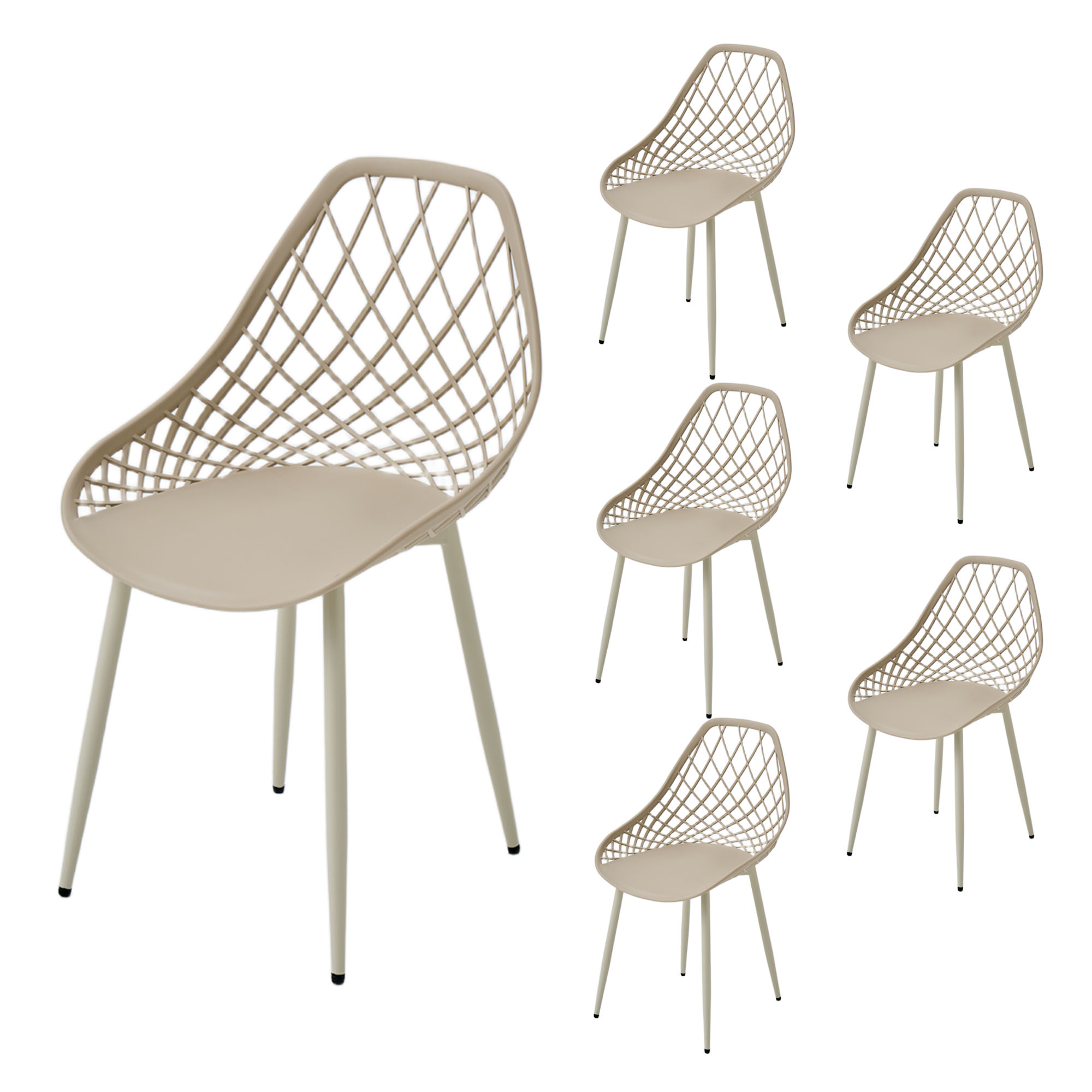 Bistrostuhl PP-Sitz & Metallrahmen, moderner Esszimmerstuhl, Gartenstuhl
