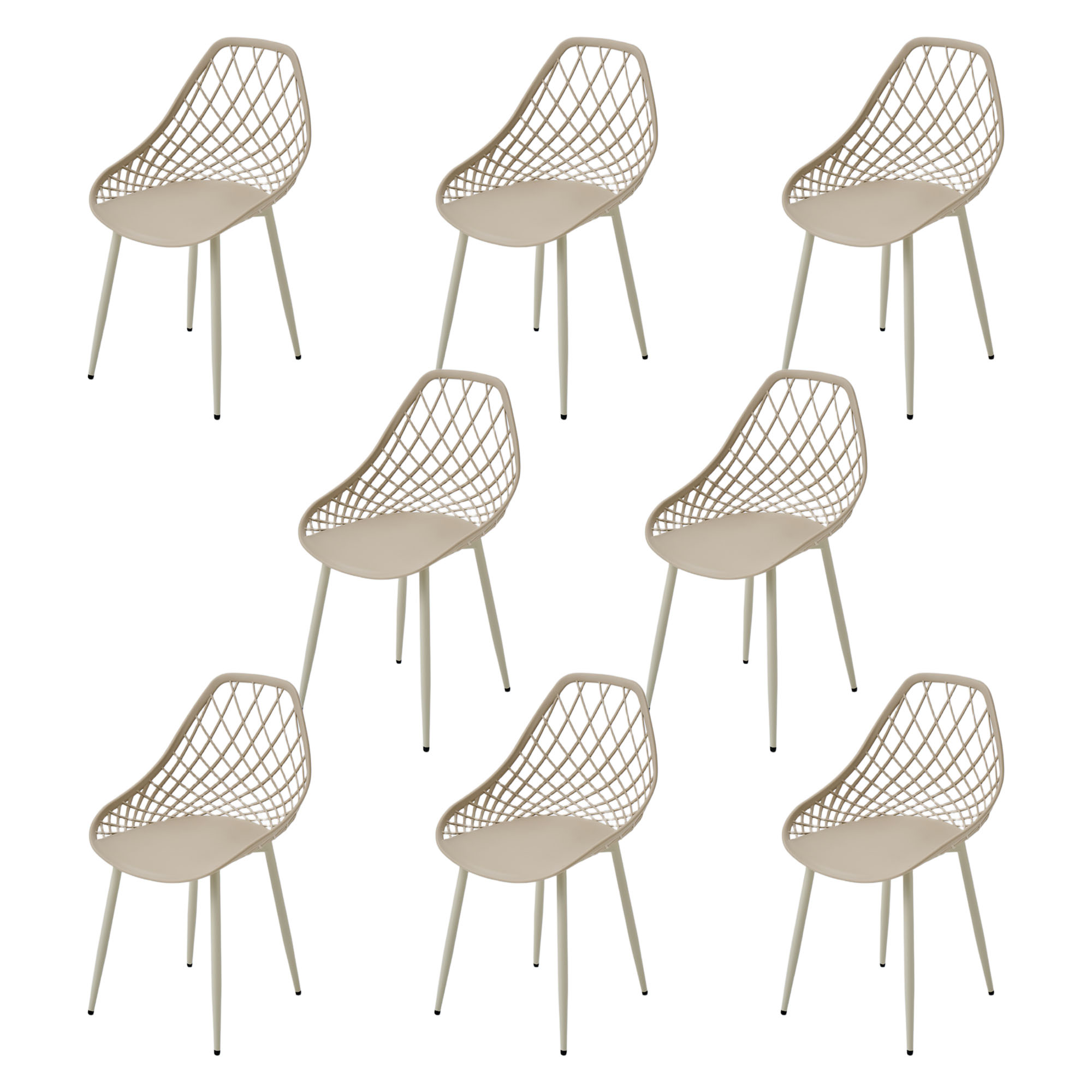 Bistrostuhl PP-Sitz & Metallrahmen, moderner Esszimmerstuhl, Gartenstuhl