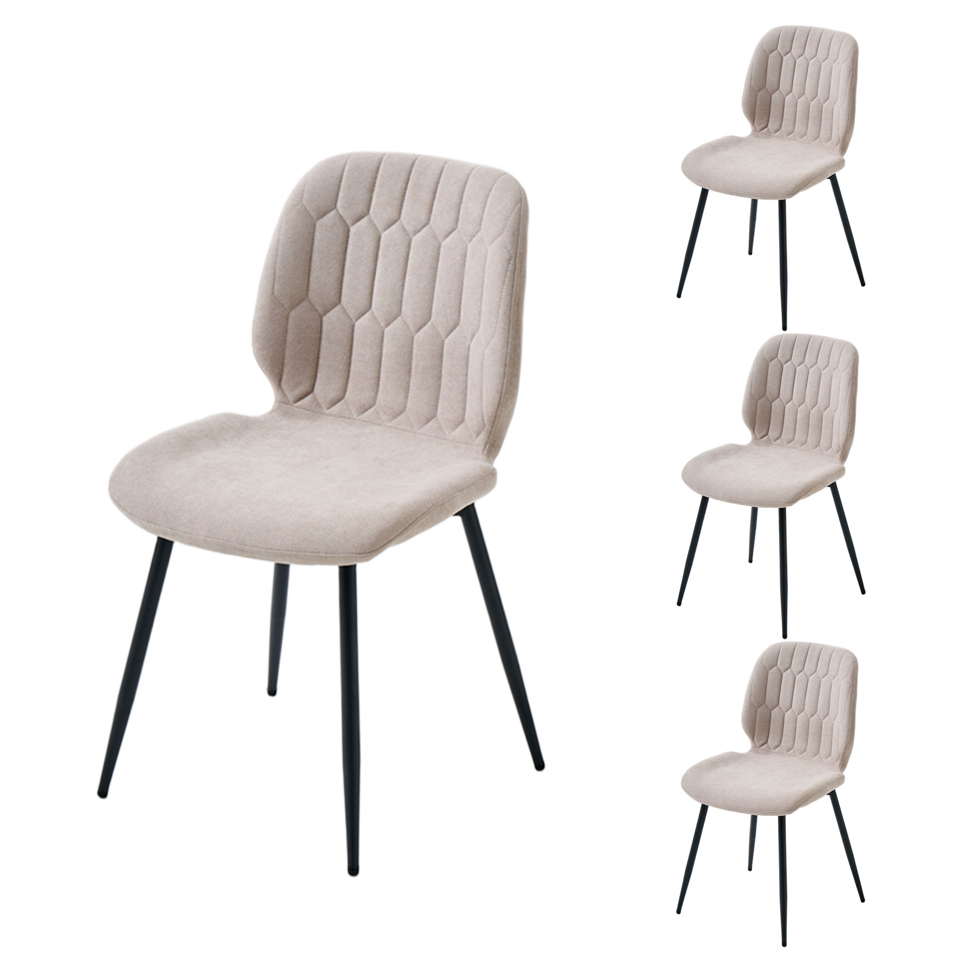 LYKKVØ Design-Polsterstuhl Set (4 Stück) – Ergonomischer Komfort in edlem Chenille