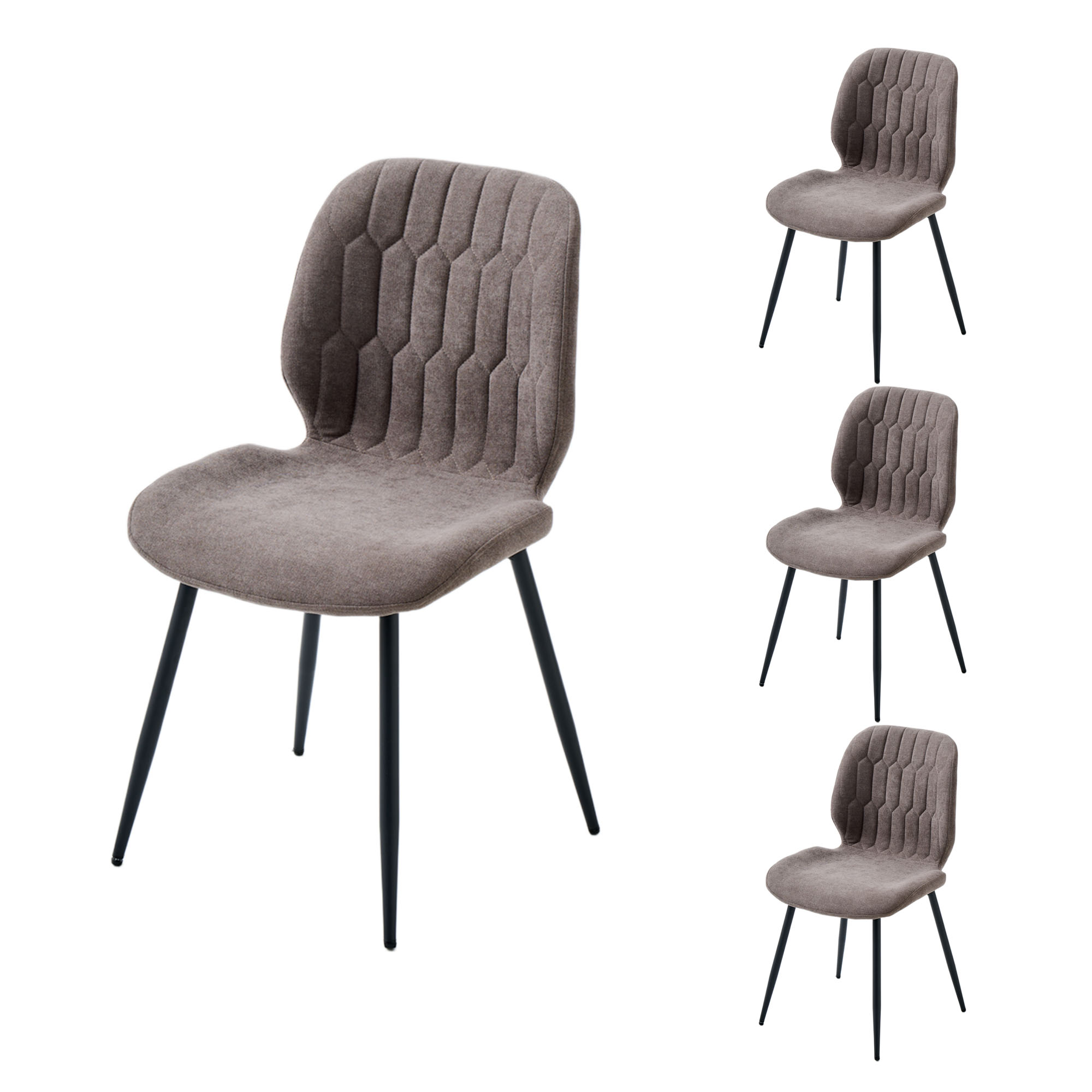 LYKKVØ Design-Polsterstuhl Set (4 Stück) – Ergonomischer Komfort in edlem Chenille