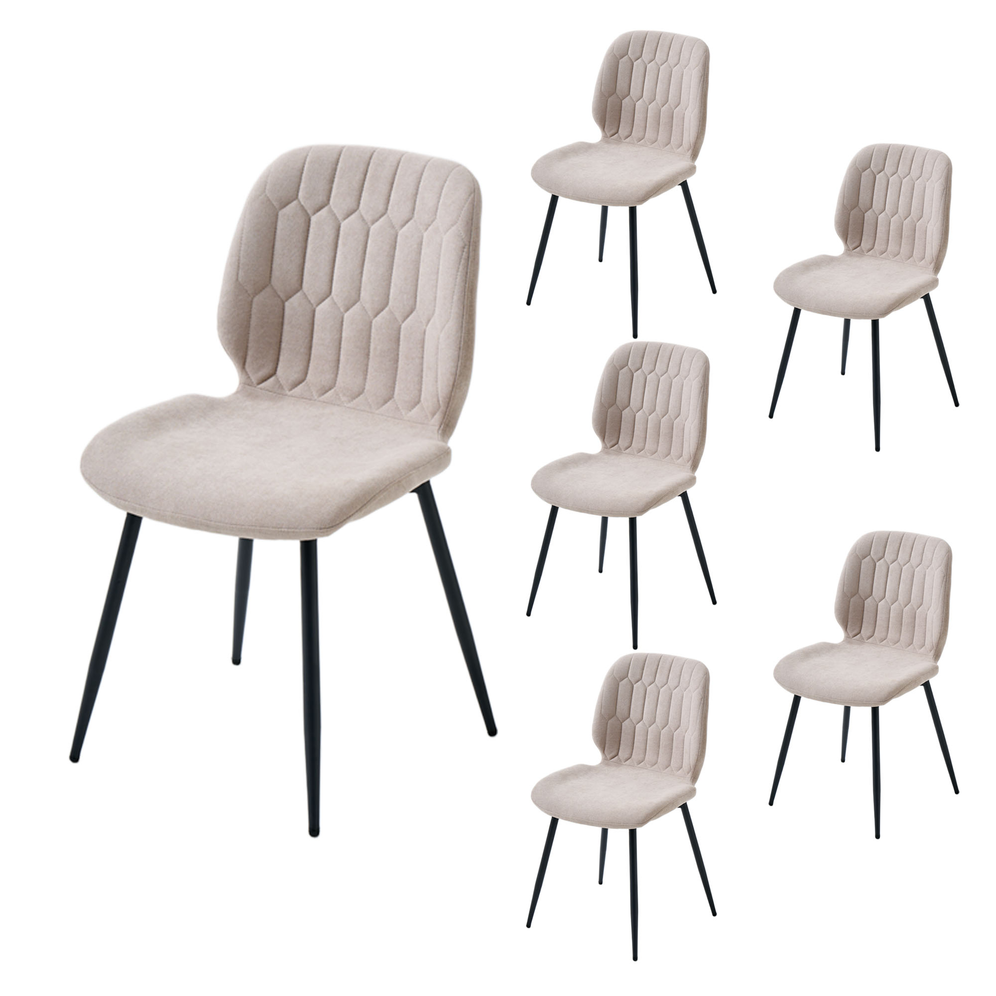 LYKKVØ Design-Polsterstuhl Set (4 Stück) – Ergonomischer Komfort in edlem Chenille