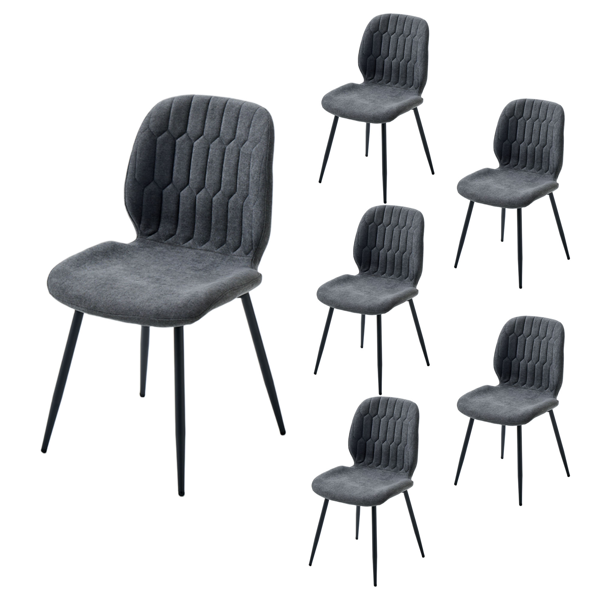 LYKKVØ Design-Polsterstuhl Set (4 Stück) – Ergonomischer Komfort in edlem Chenille