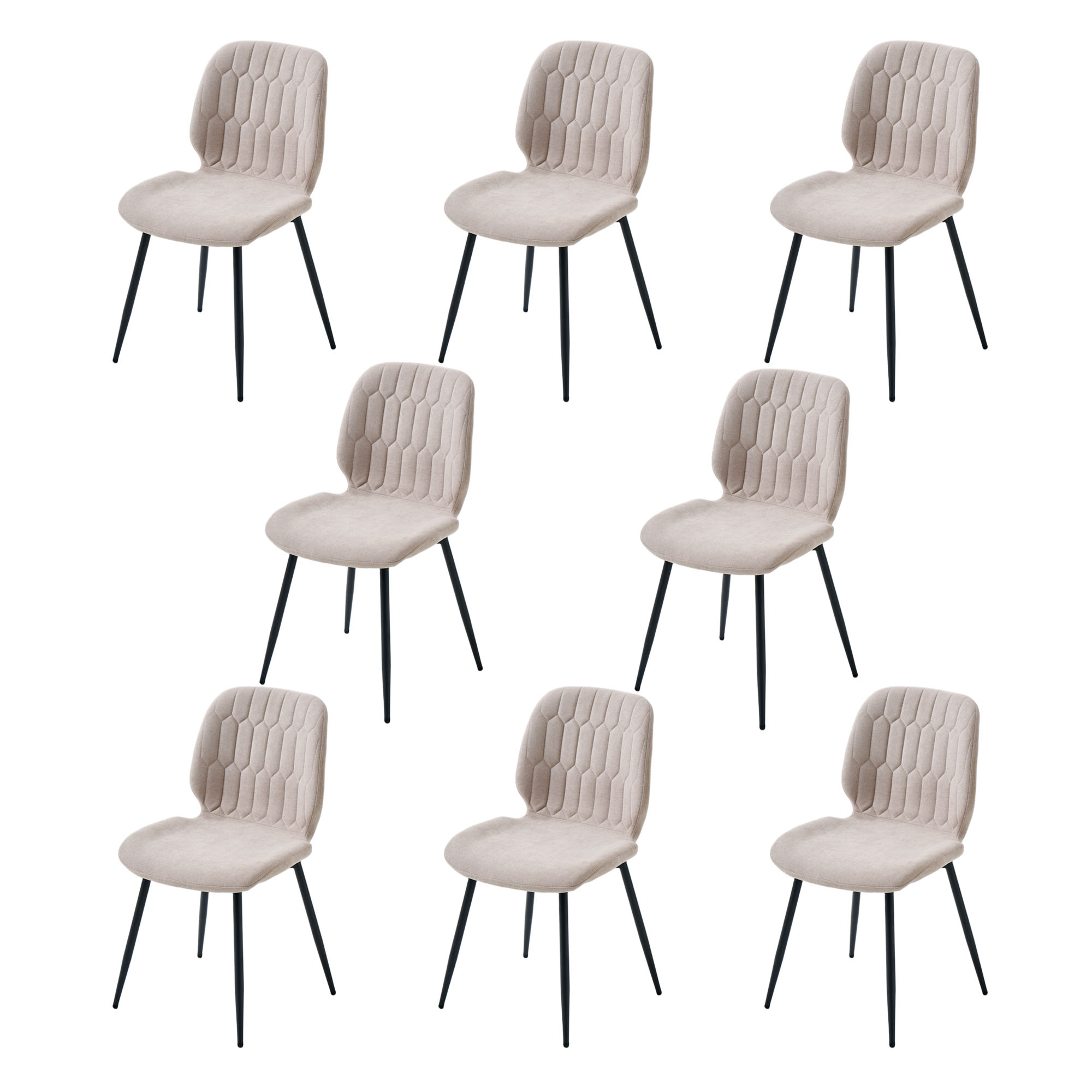 LYKKVØ Design-Polsterstuhl Set (4 Stück) – Ergonomischer Komfort in edlem Chenille