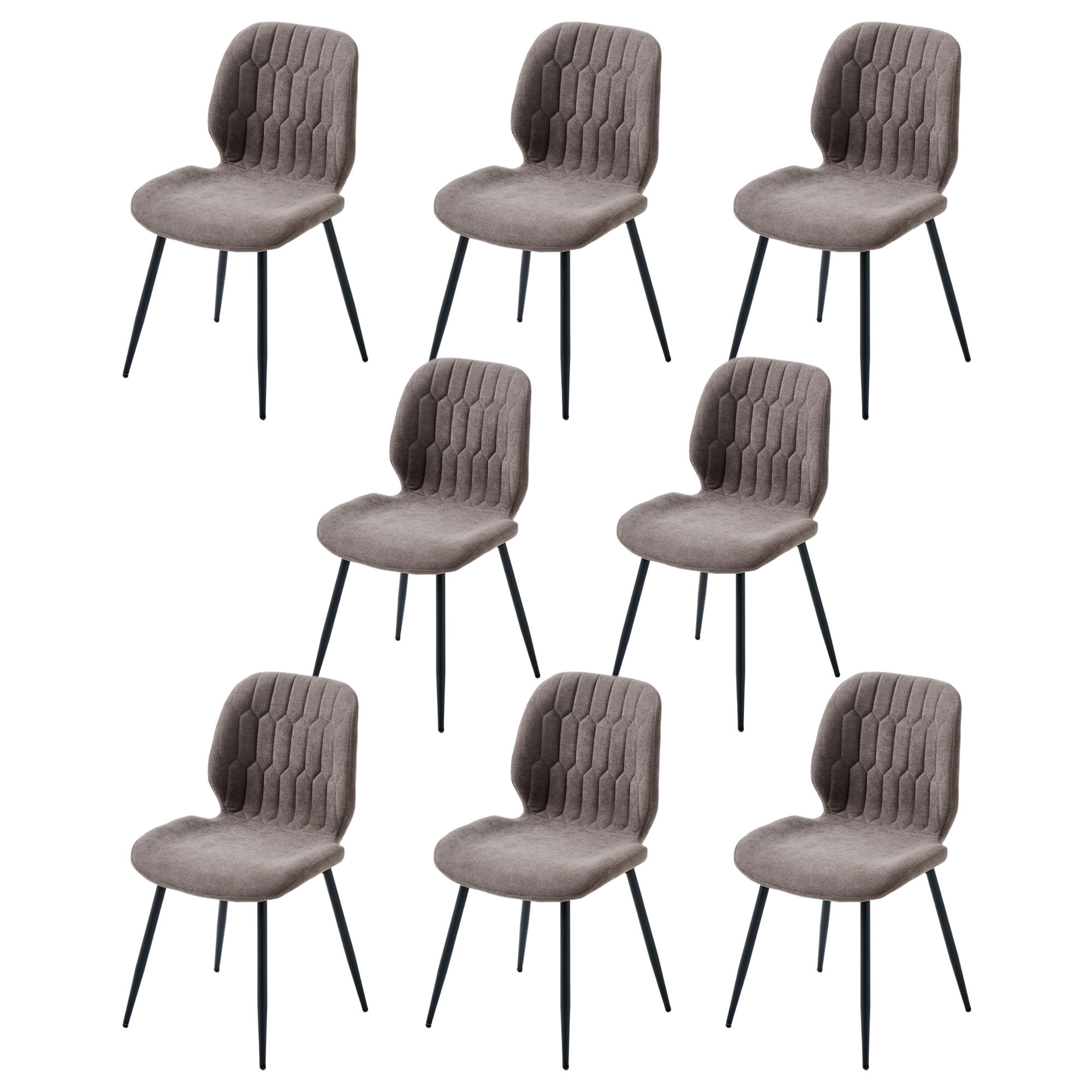 LYKKVØ Design-Polsterstuhl Set (4 Stück) – Ergonomischer Komfort in edlem Chenille