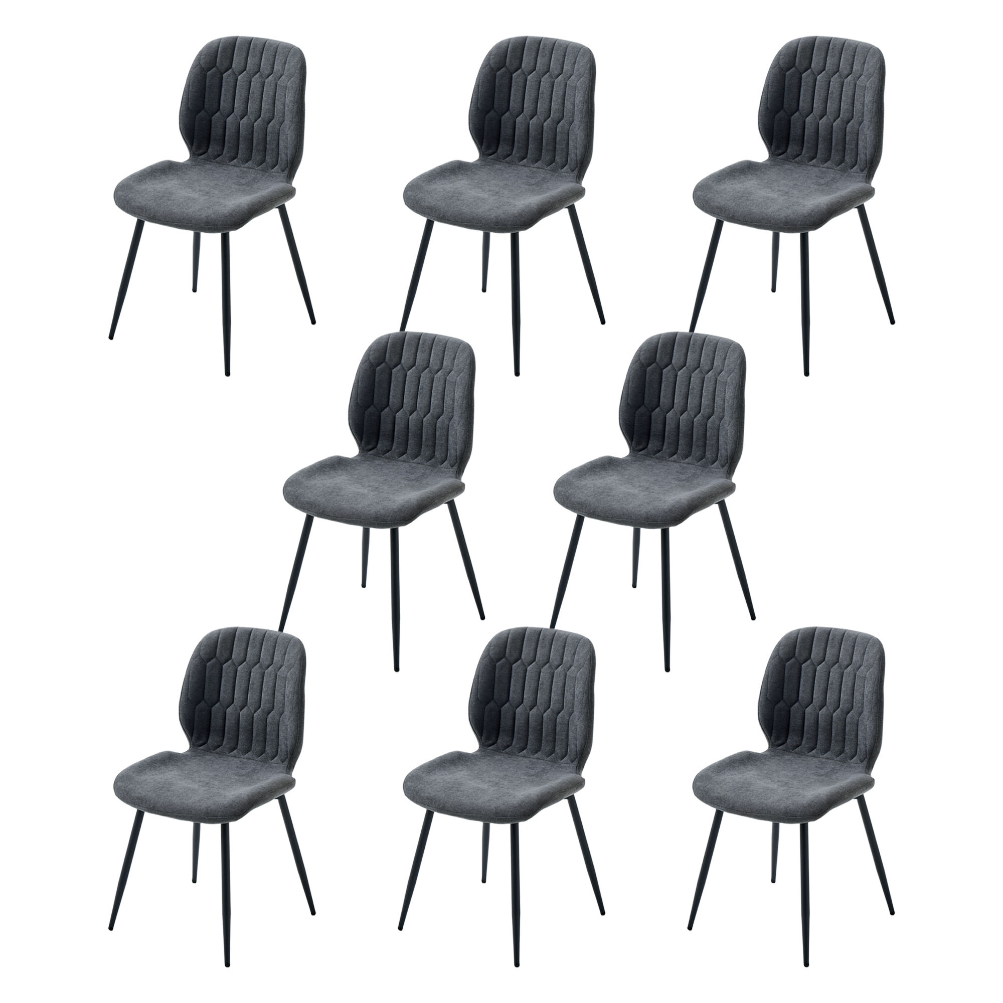 LYKKVØ Design-Polsterstuhl Set (4 Stück) – Ergonomischer Komfort in edlem Chenille