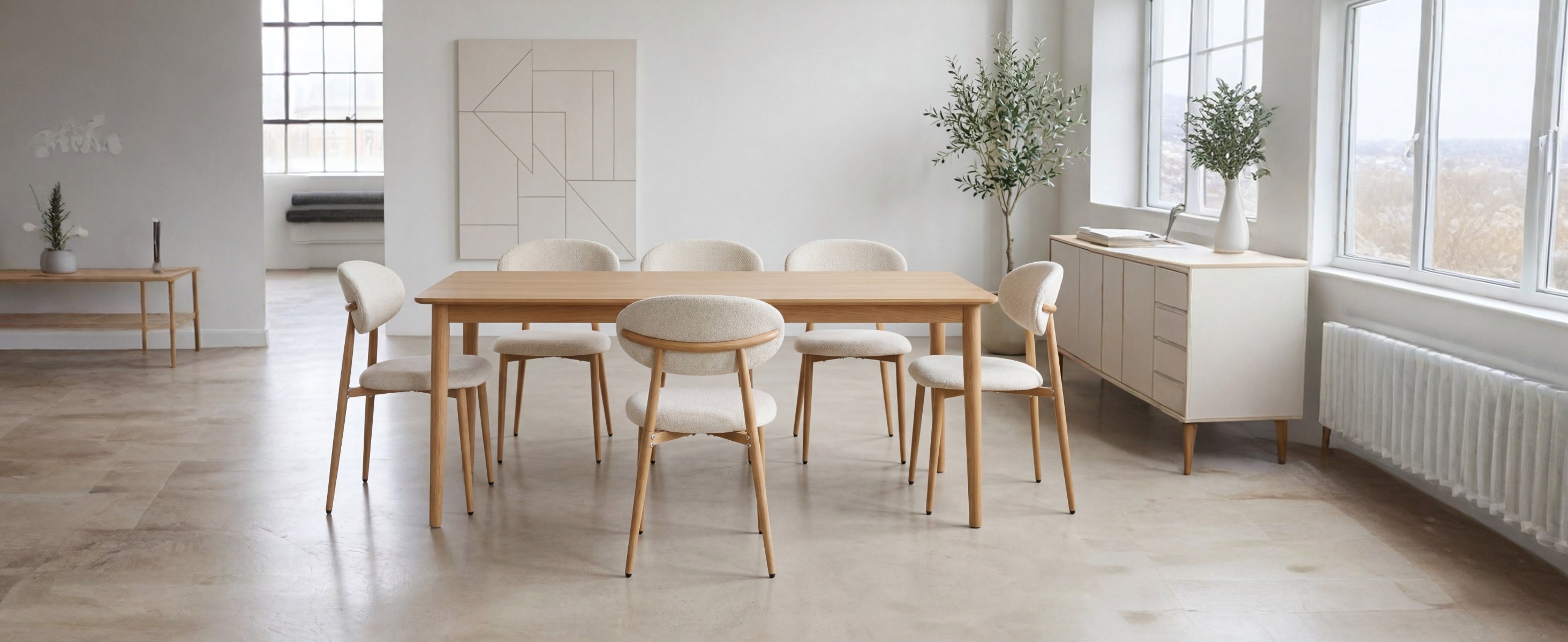 LYKKVØ Design-Polsterstuhl Set (2 Stück) – Ergonomischer Komfort in Beige mit Walnuss-Optik