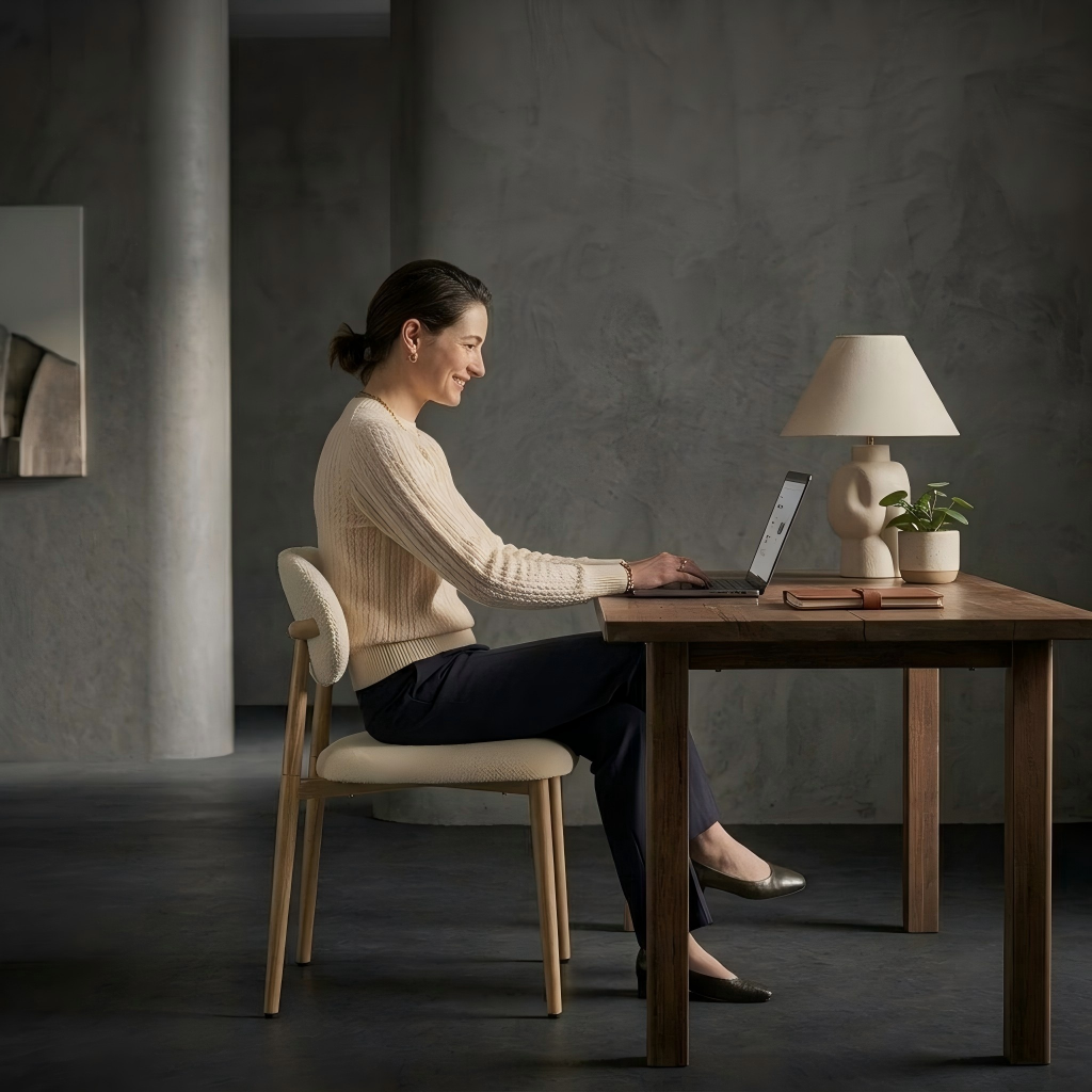 LYKKVØ „Milo“ Polsterstuhl aus der „Amara“ Kollektion — Ergonomischer Design-Esszimmerstuhl