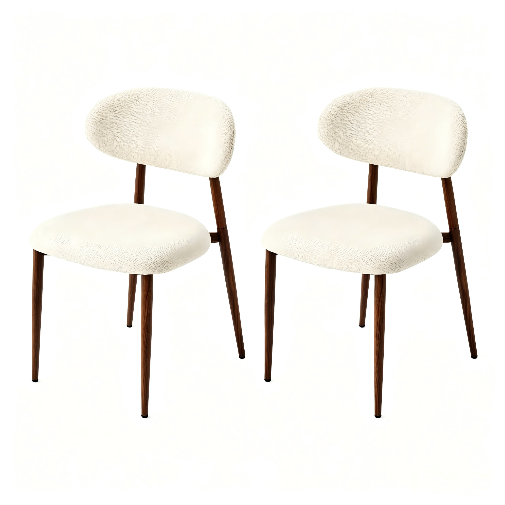 LYKKVØ „Milo“ Polsterstuhl Set (2 Stück) — Ergonomischer Design-Esszimmerstuhl in edler Walnuss-Optik