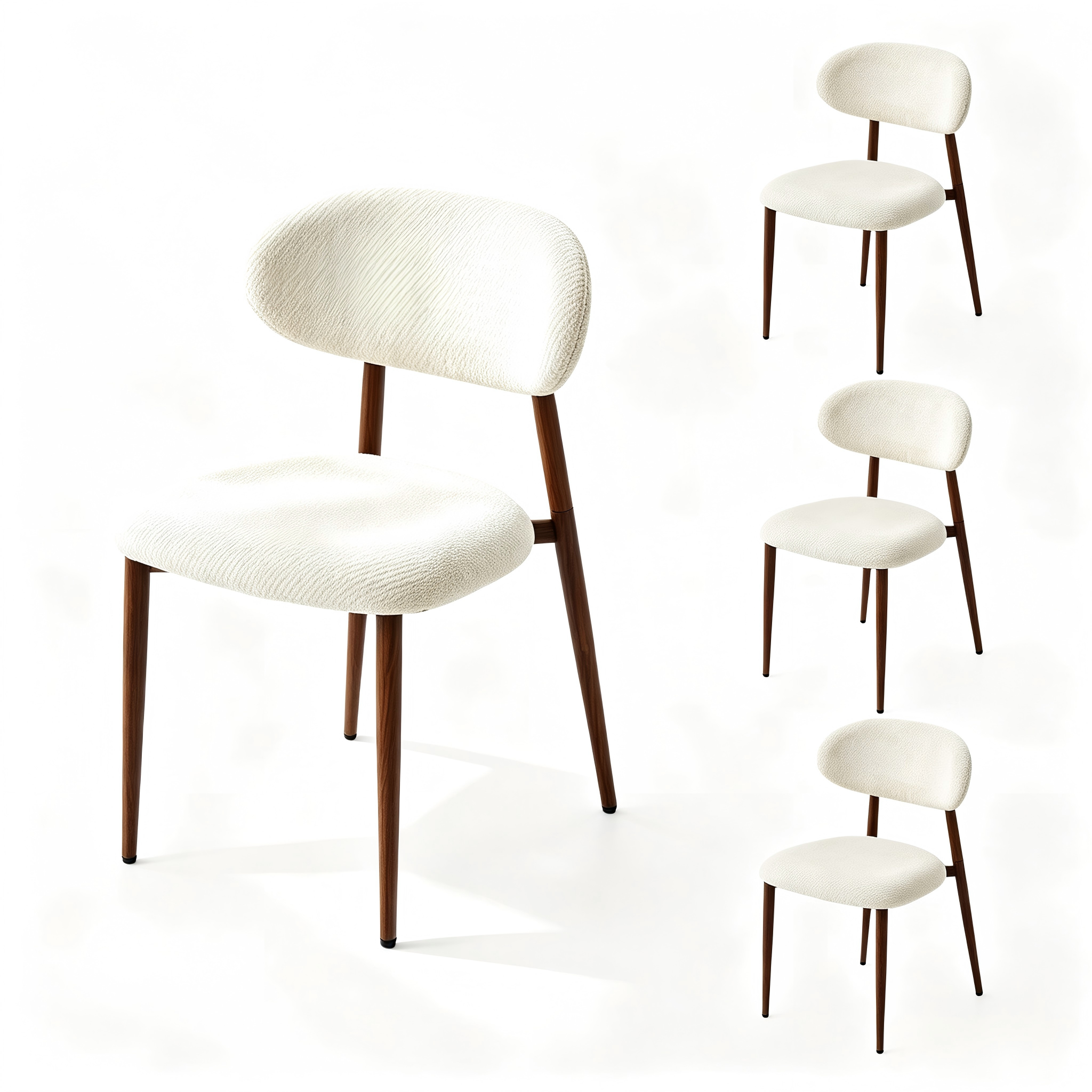 LYKKVØ „Milo“ Polsterstuhl Set (2 Stück) — Ergonomischer Design-Esszimmerstuhl in edler Walnuss-Optik