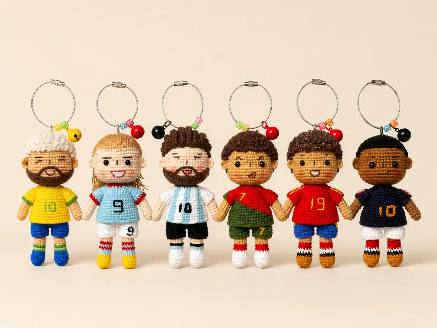 Premium Handmade Crochet Football Doll | Amigurumi Bag Charm & Car Accessory (Limited Edition)