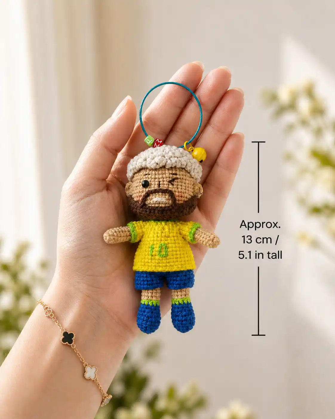 Premium Handmade Crochet Football Doll | Amigurumi Bag Charm & Car Accessory (Limited Edition)