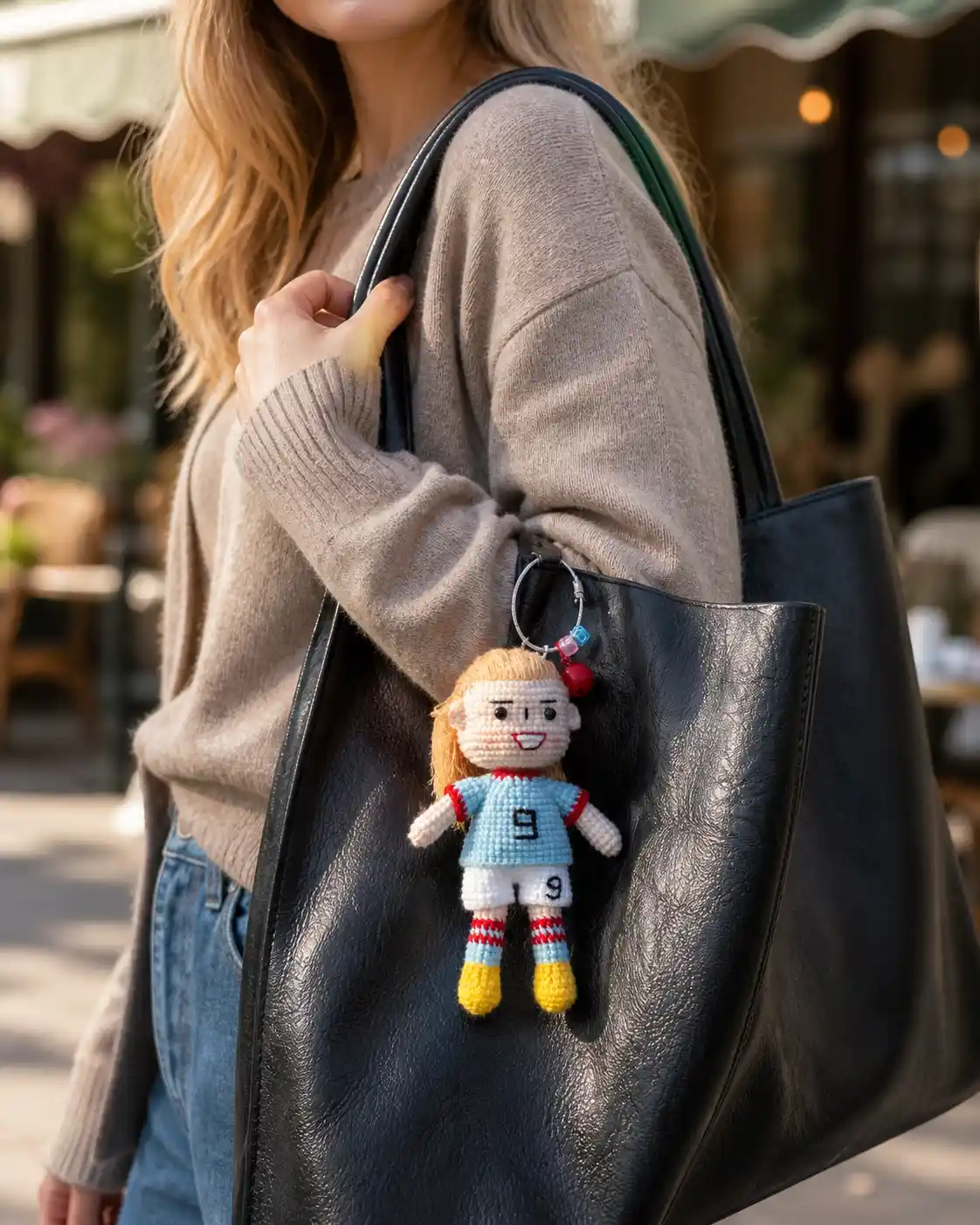 Premium Handmade Crochet Football Doll | Amigurumi Bag Charm & Car Accessory (Limited Edition)