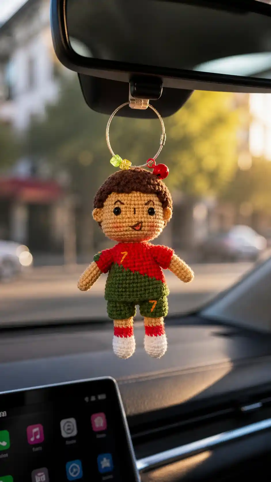 Premium Handmade Crochet Football Doll | Amigurumi Bag Charm & Car Accessory (Limited Edition)