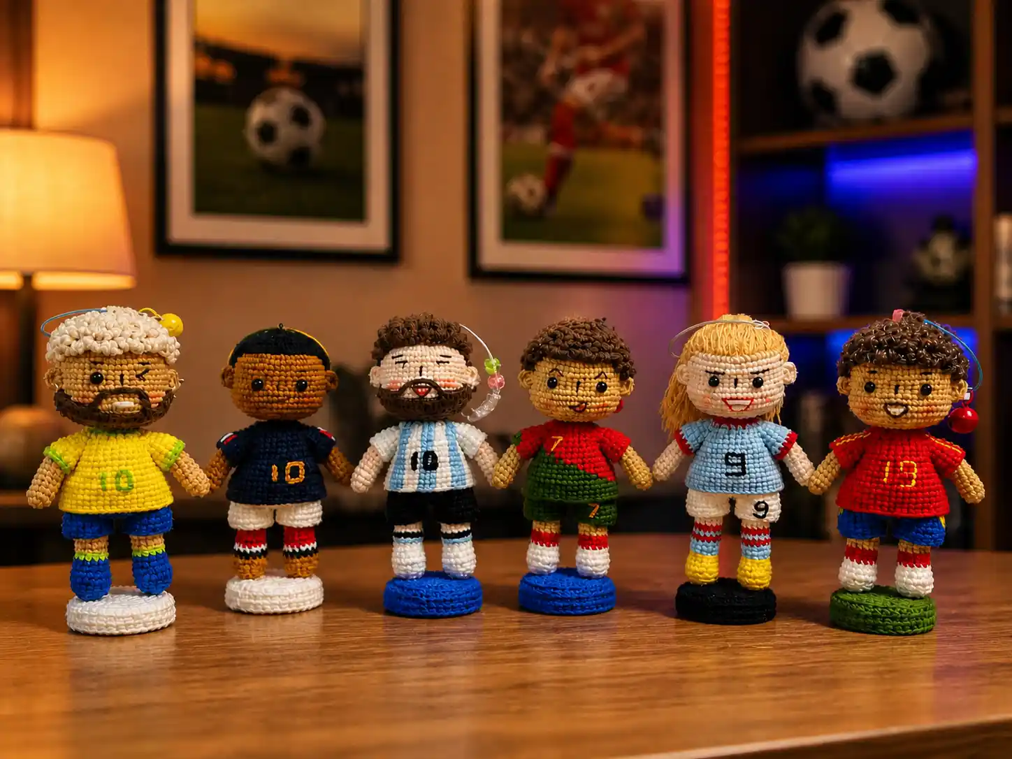 Premium Handmade Crochet Football Doll | Amigurumi Bag Charm & Car Accessory (Limited Edition)