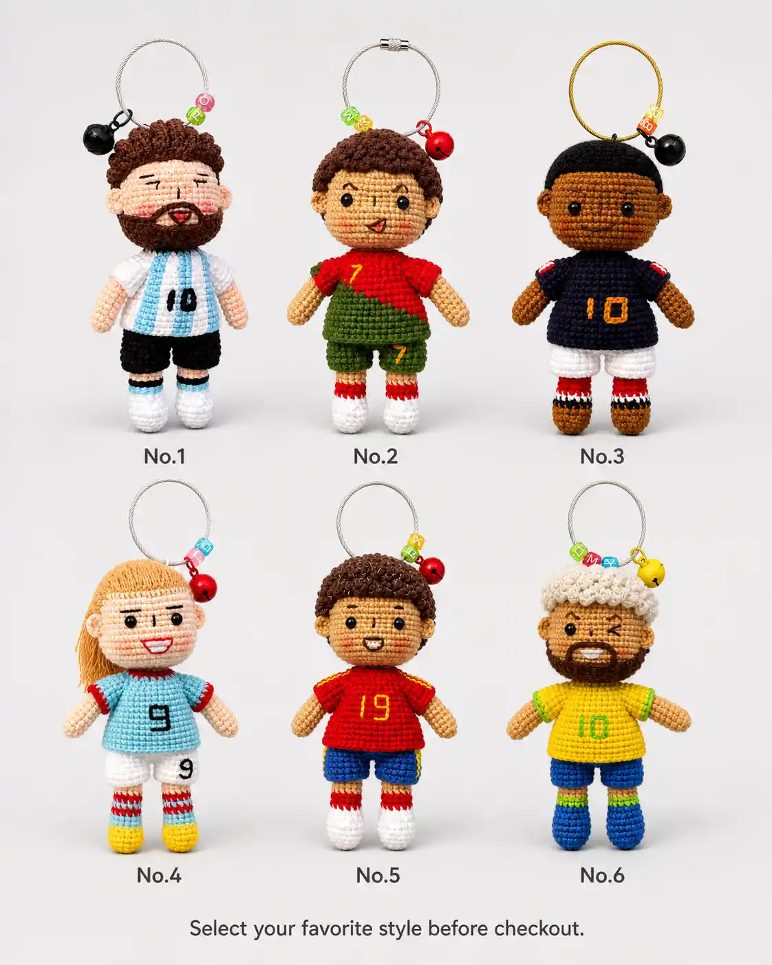 Premium Handmade Crochet Football Doll | Amigurumi Bag Charm & Car Accessory (Limited Edition)