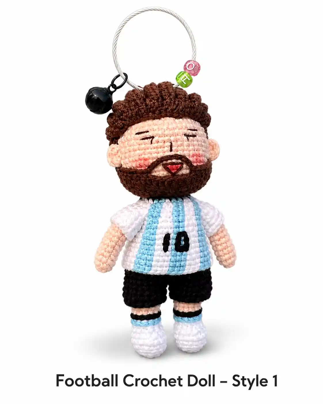 Premium Handmade Crochet Football Doll | Amigurumi Bag Charm & Car Accessory (Limited Edition)