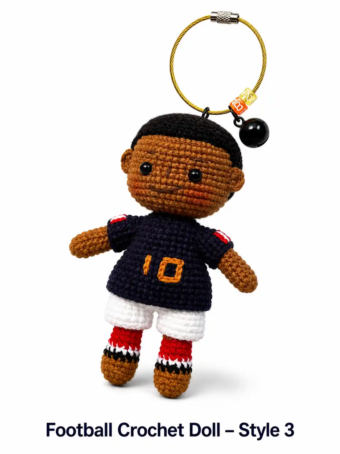 Premium Handmade Crochet Football Doll | Amigurumi Bag Charm & Car Accessory (Limited Edition)