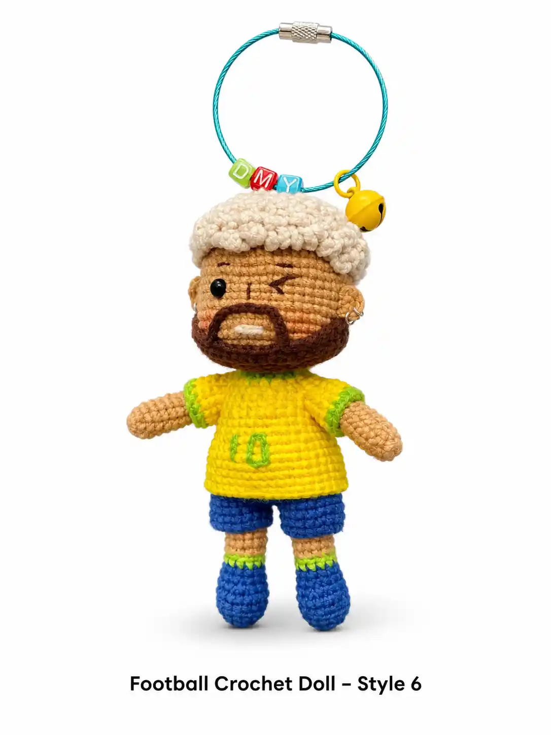 Premium Handmade Crochet Football Doll | Amigurumi Bag Charm & Car Accessory (Limited Edition)