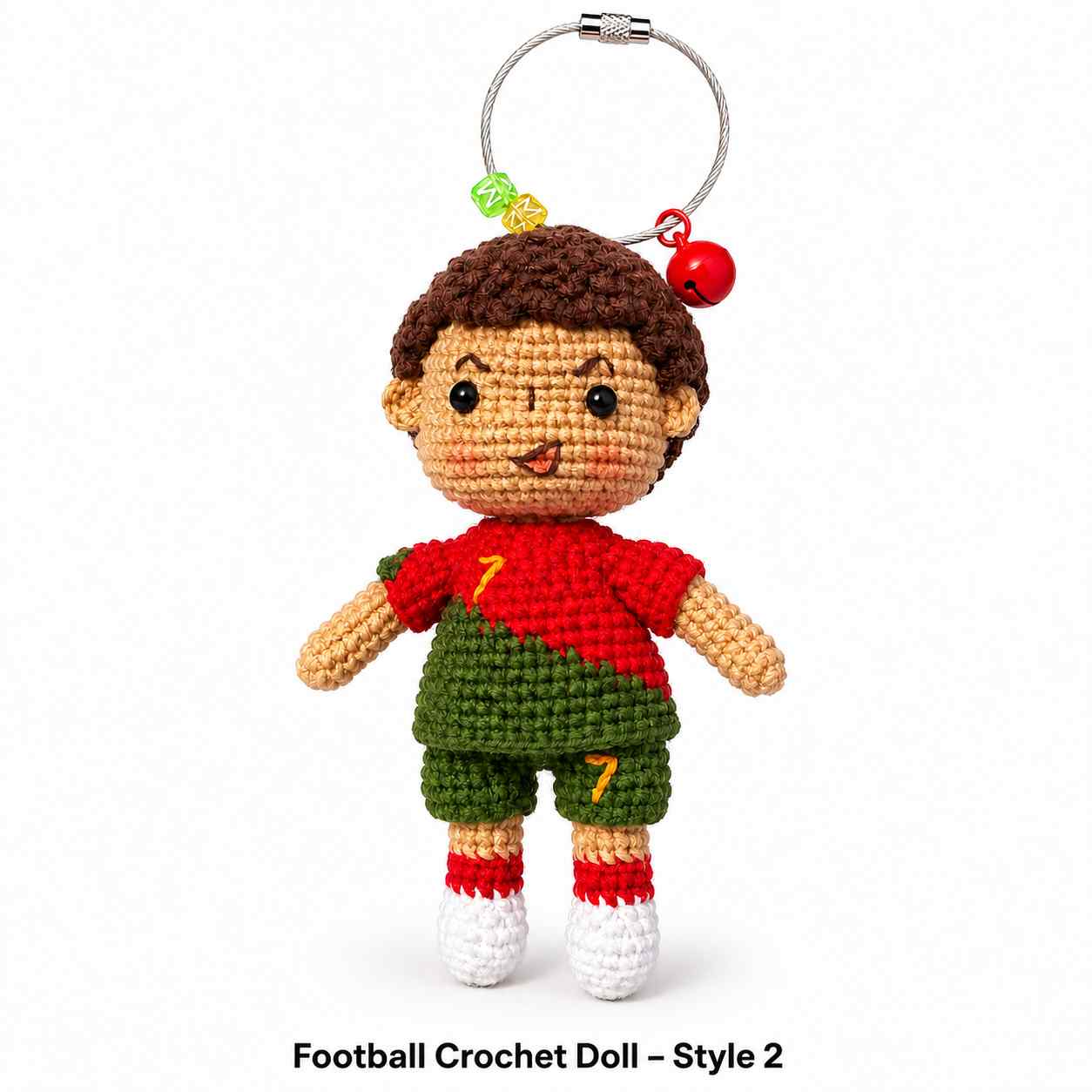 Premium Handmade Crochet Football Doll | Amigurumi Bag Charm & Car Accessory (Limited Edition)