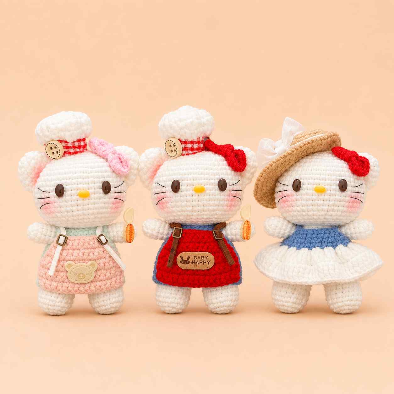Premium Handmade Crochet Kawaii Kitty Doll | Cute Amigurumi Bag Charm
