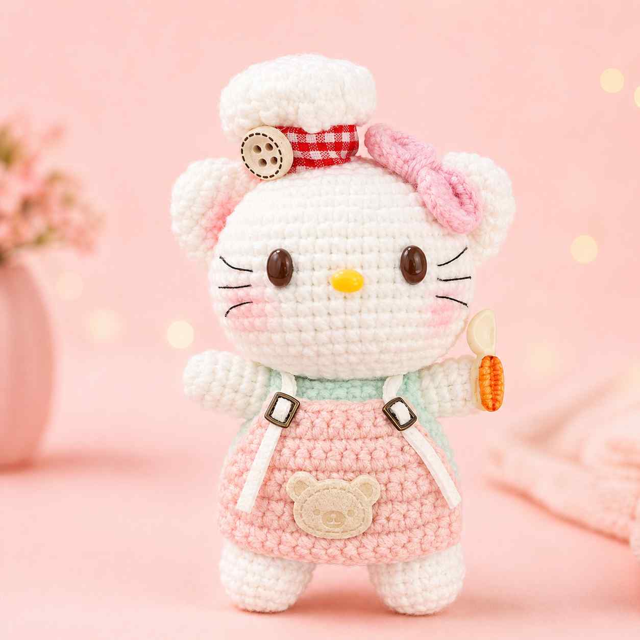 Premium Handmade Crochet Kawaii Kitty Doll | Cute Amigurumi Bag Charm