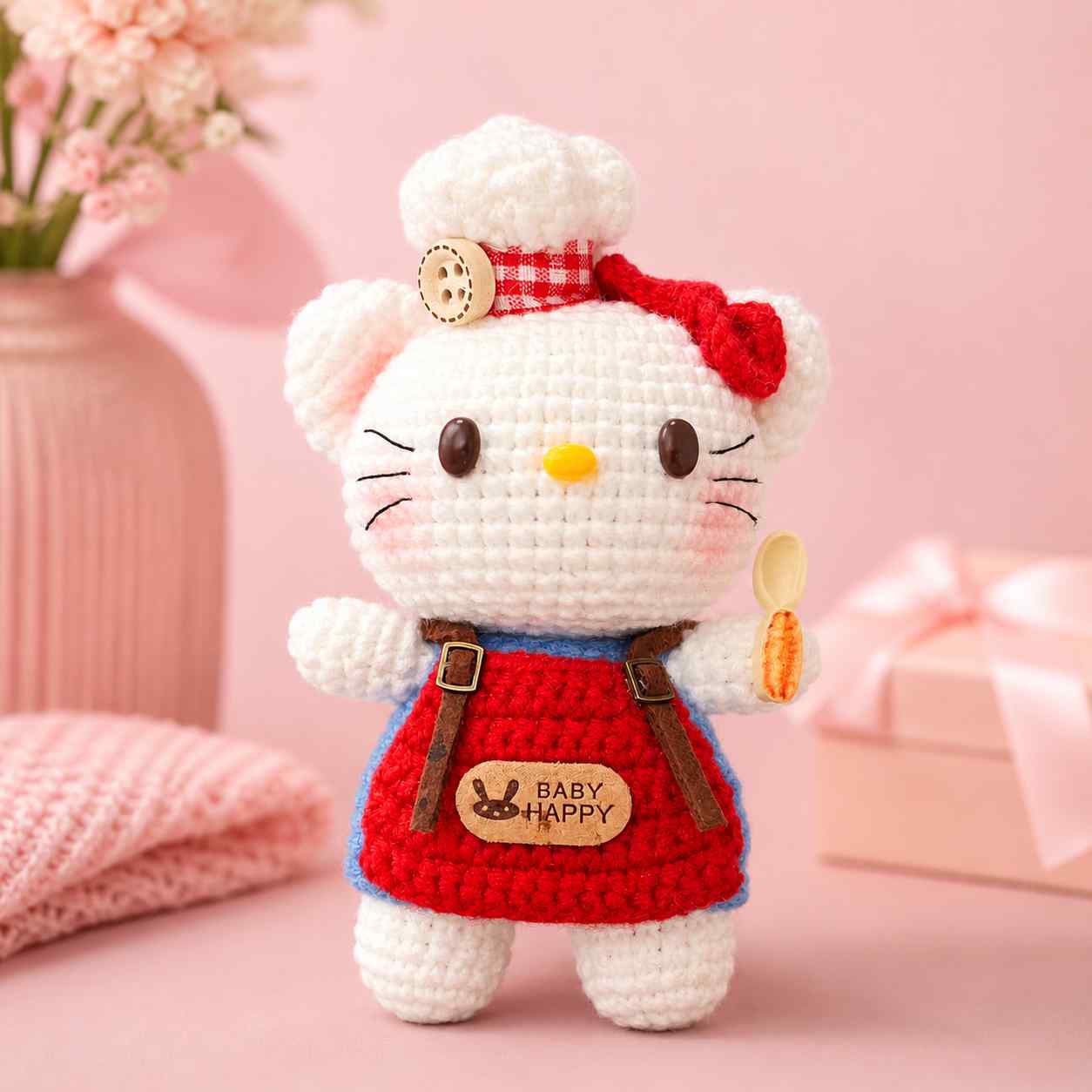 Premium Handmade Crochet Kawaii Kitty Doll | Cute Amigurumi Bag Charm