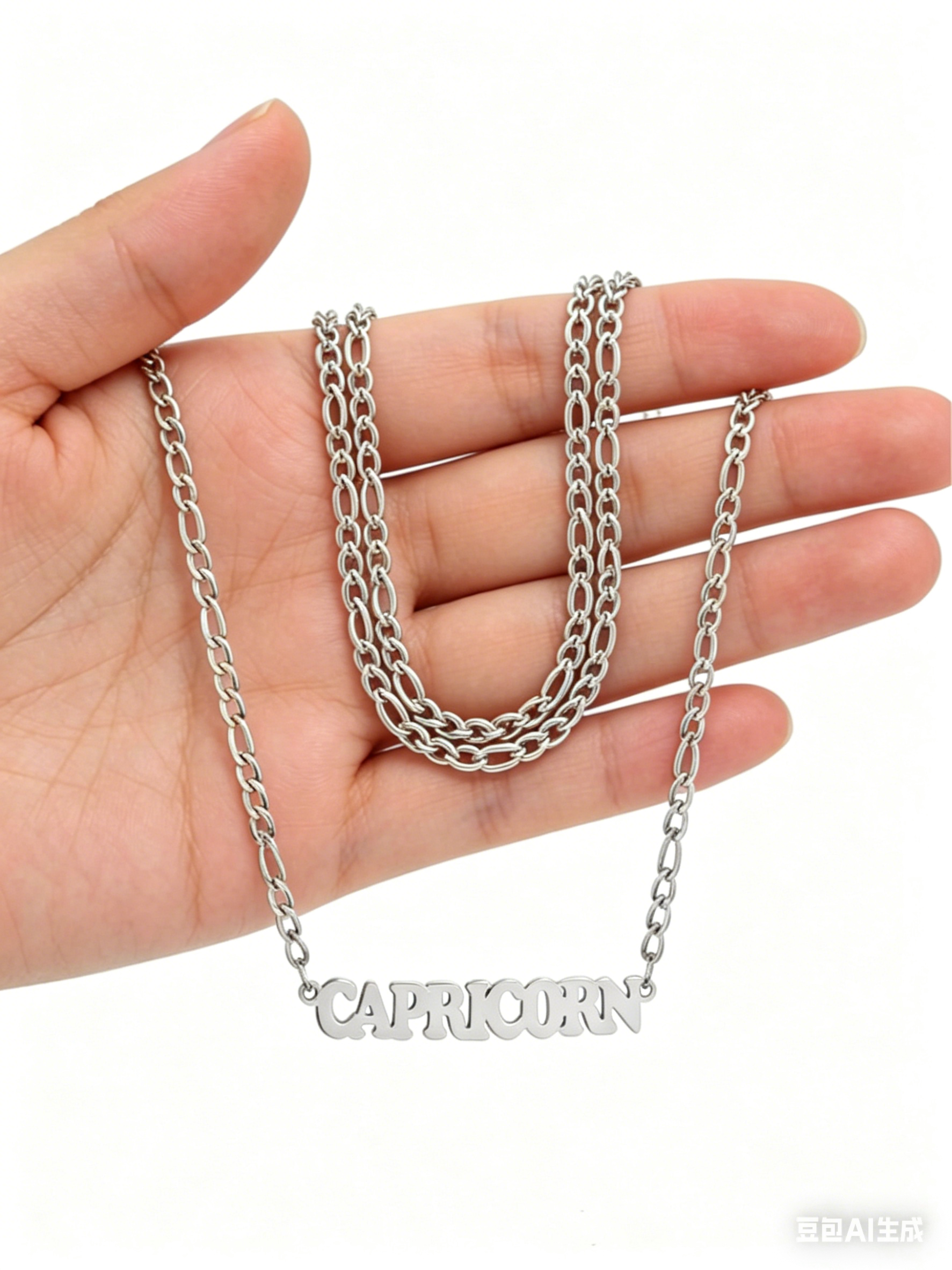 Stainless Steel 12 Constellations Letter Pendant Necklace