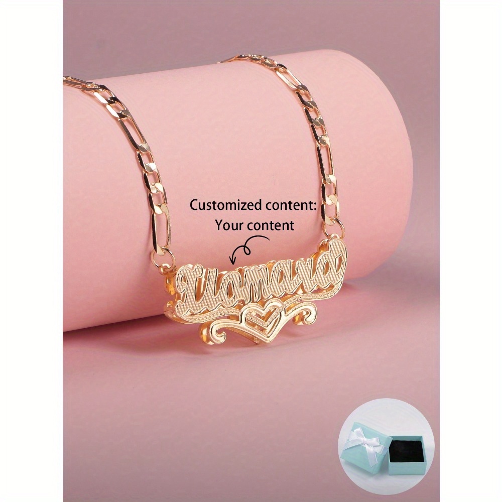 personalized double layer car name necklace stainless steel-定造集