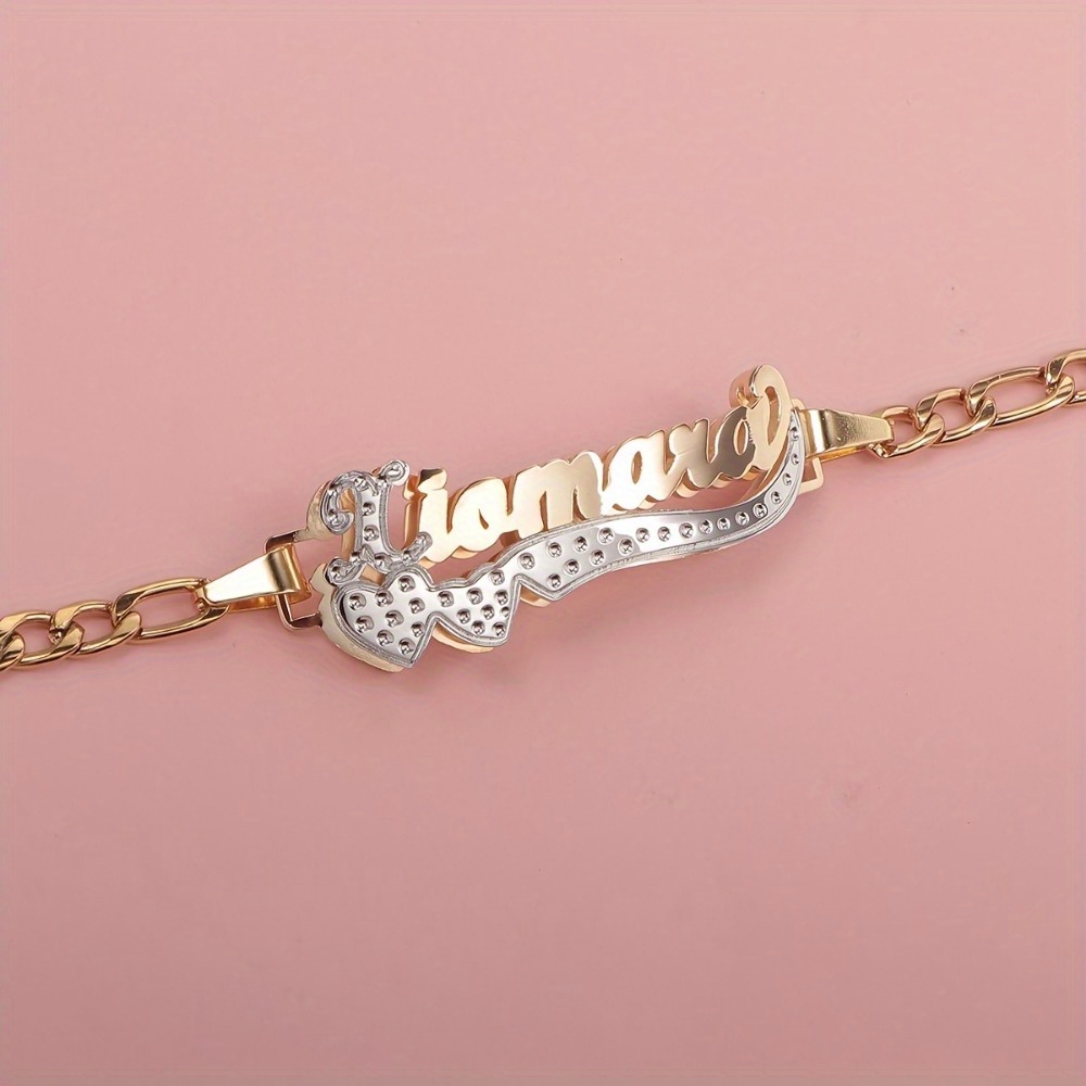 custom double layer heart bracelet stainless steel-定造集