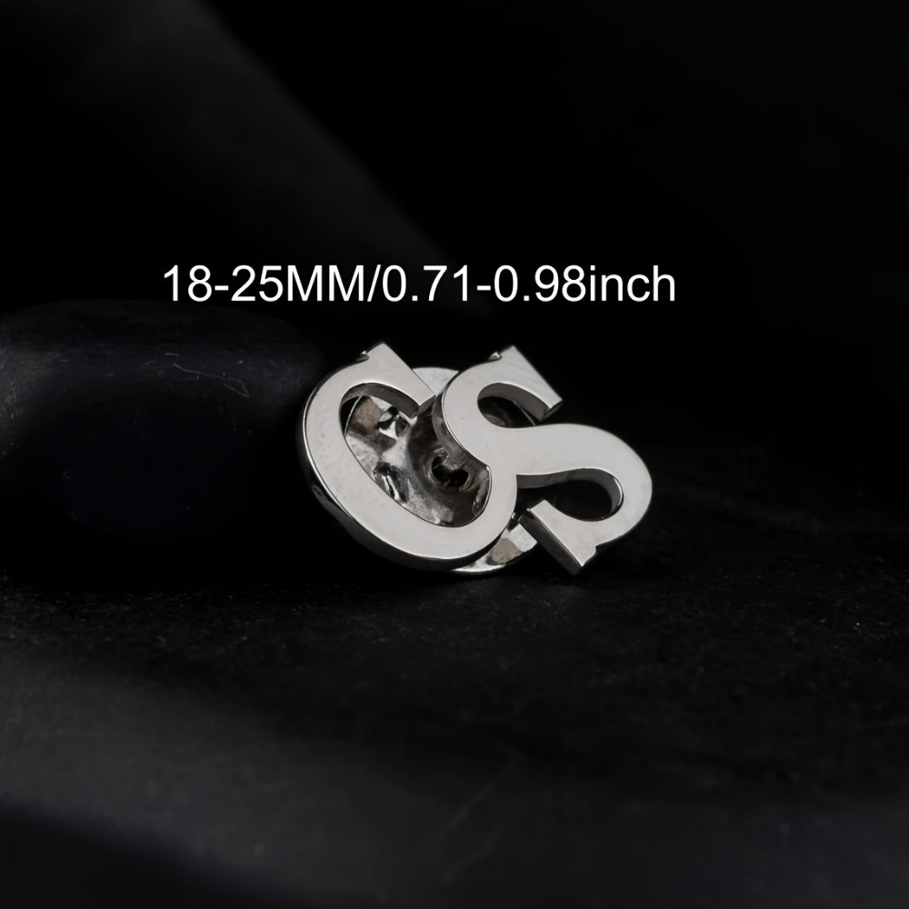custom double initials stainless steel lapel pin-定造集