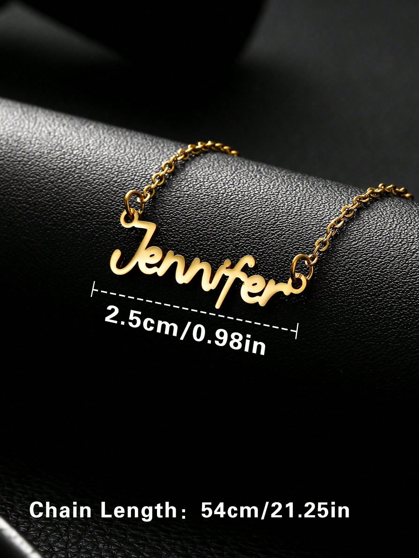 Single Custom Stainless Steel Name Necklace, Gold Letter Personalized Unisex Pendant