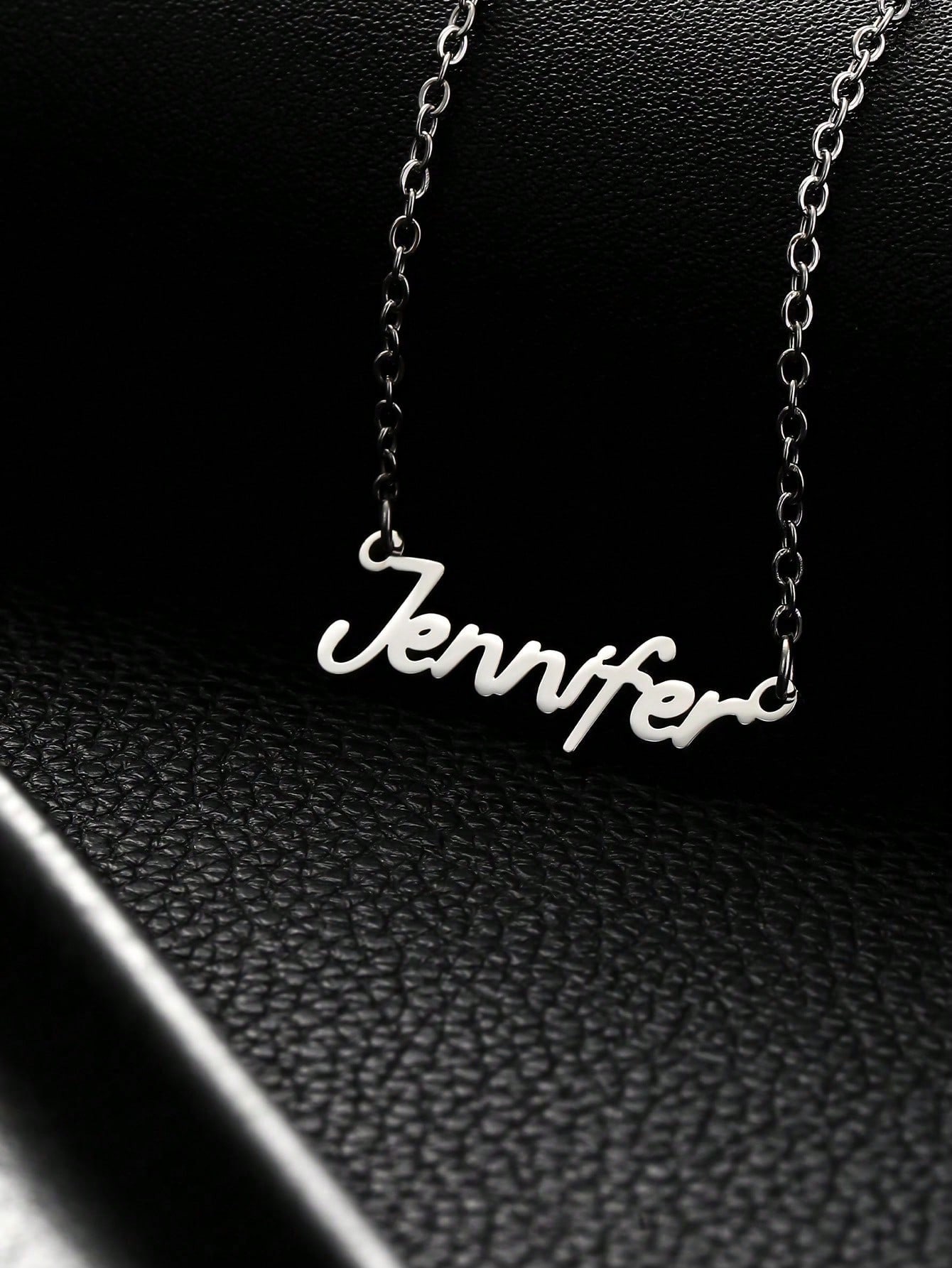 Single Custom Stainless Steel Name Necklace, Gold Letter Personalized Unisex Pendant