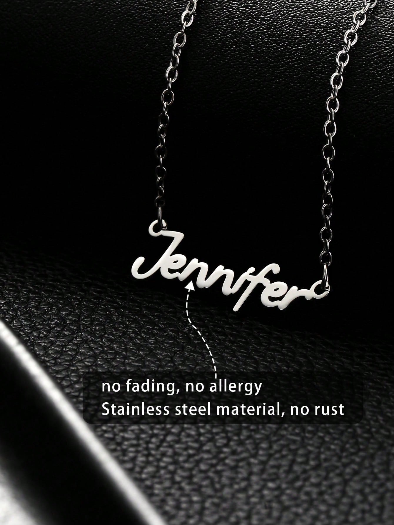 Single Custom Stainless Steel Name Necklace, Gold Letter Personalized Unisex Pendant