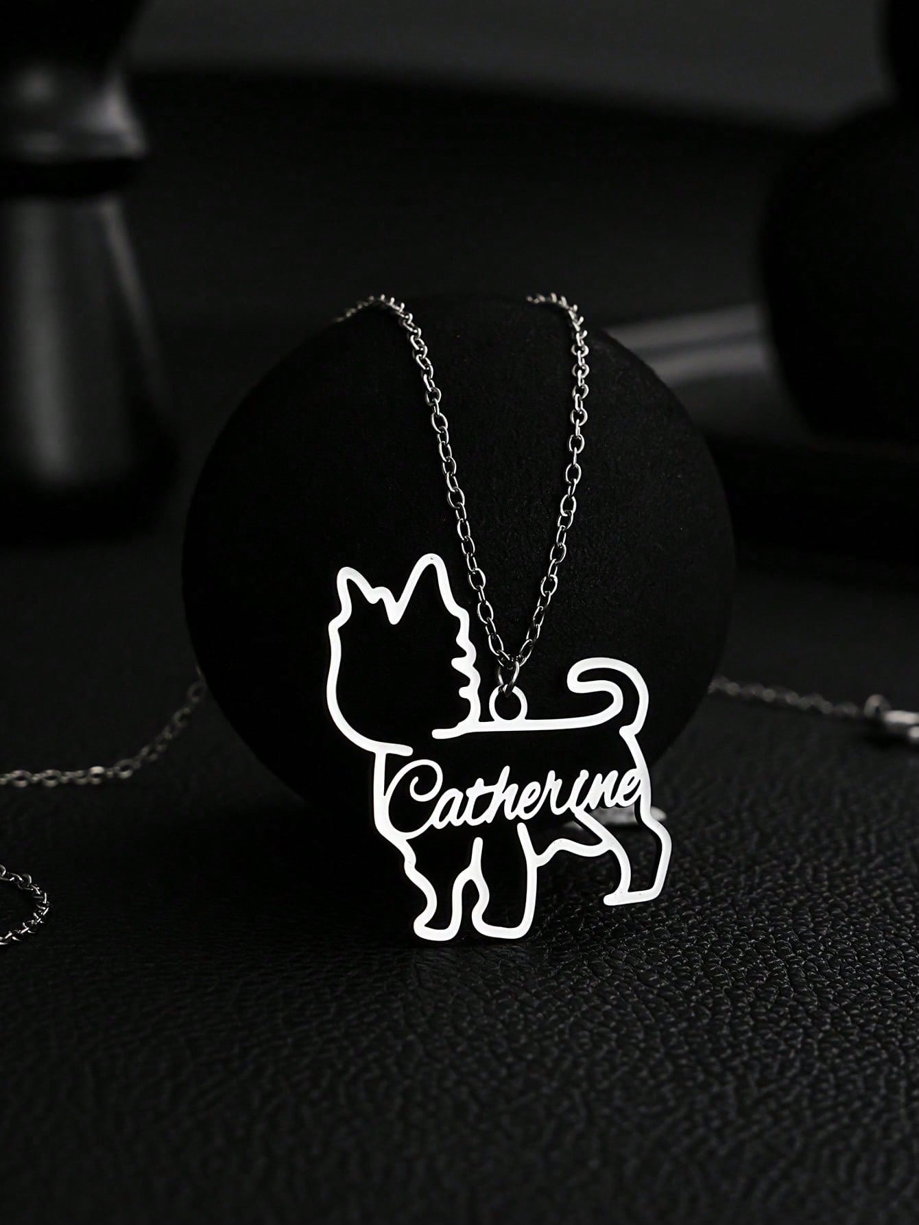 Custom Pet Dog Name Necklace, Gold Plated Stainless Steel Dog Letter Pendant
